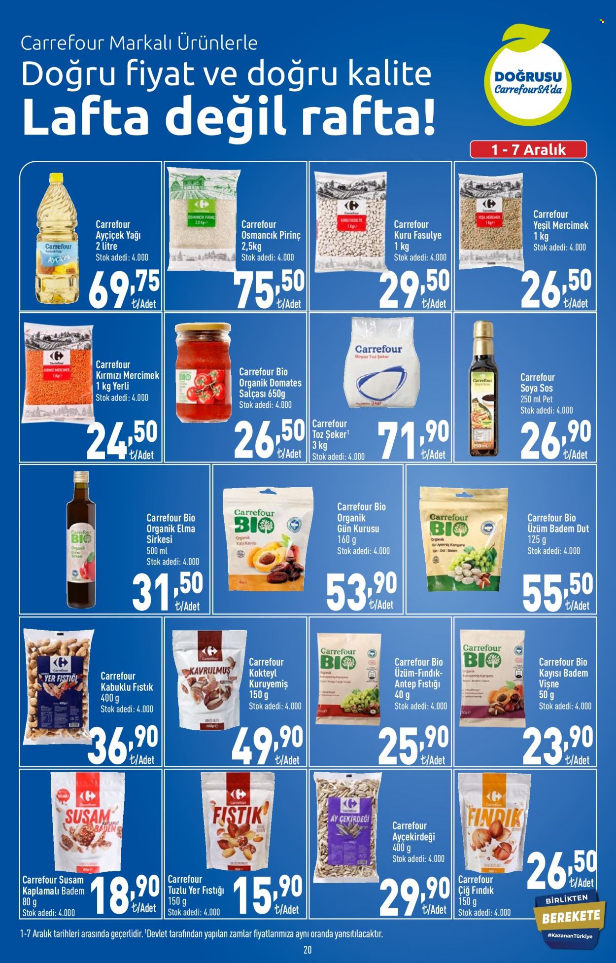 thumbnail - Carrefour aktüel ürünler, broşür  - 12.1.2022 - 12.14.2022 - Satıştaki ürünler - elma, domates salça, yağı, ayçiçek yağı. Sayfa 20.