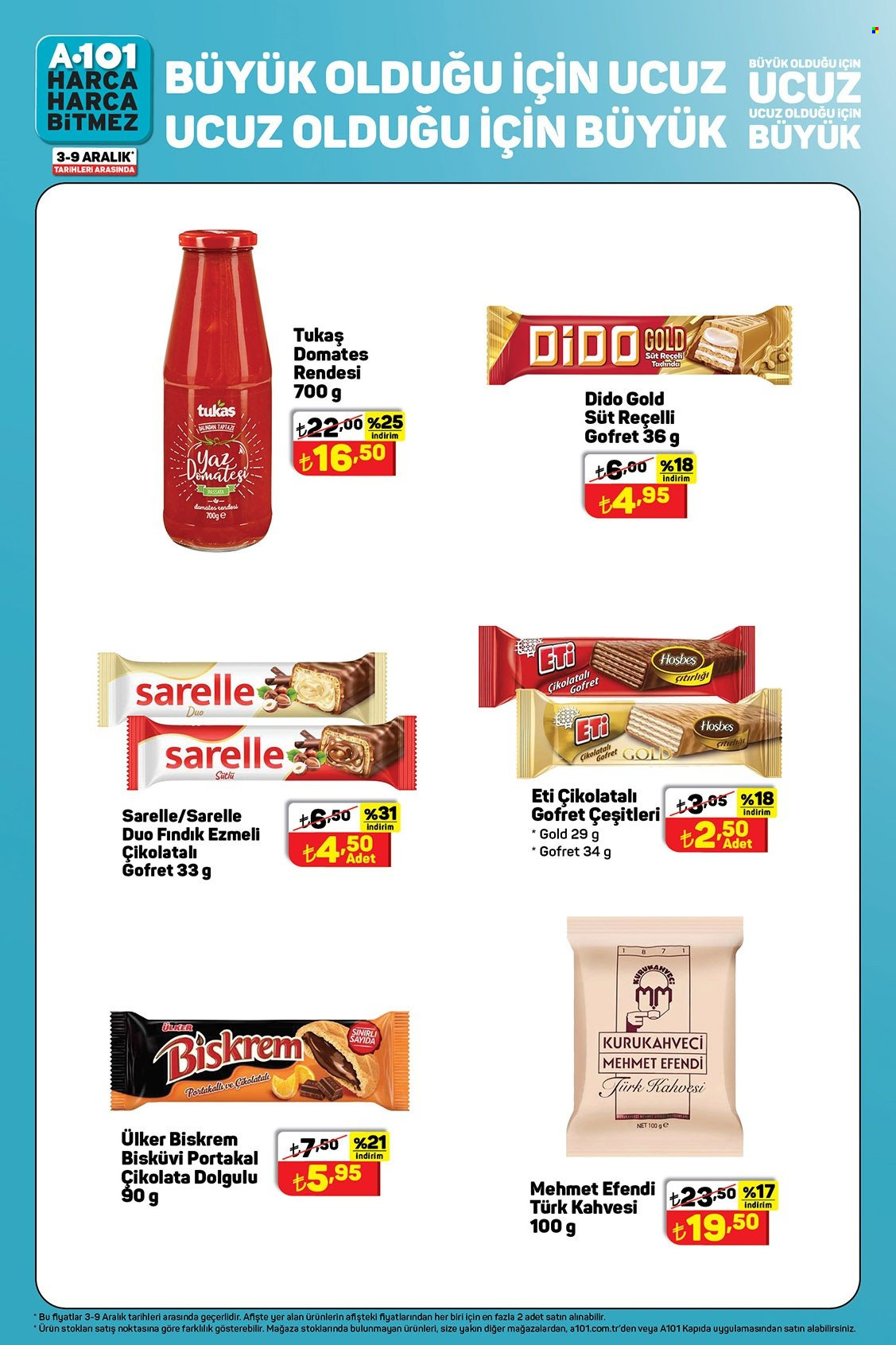 thumbnail - A101 aktüel ürünler, broşür  - 12.3.2022 - 12.9.2022 - Satıştaki ürünler - domates, süt, çikolata, Ülker, Sarelle, reçeli. Sayfa 1.