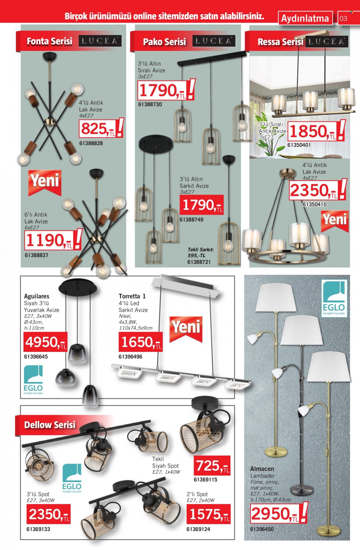 thumbnail - Bauhaus aktüel ürünler, broşür  - 1.28.2023 - 2.24.2023 - Satıştaki ürünler - yuvarlak, lambader, avize, aydınlatma. Sayfa 3.