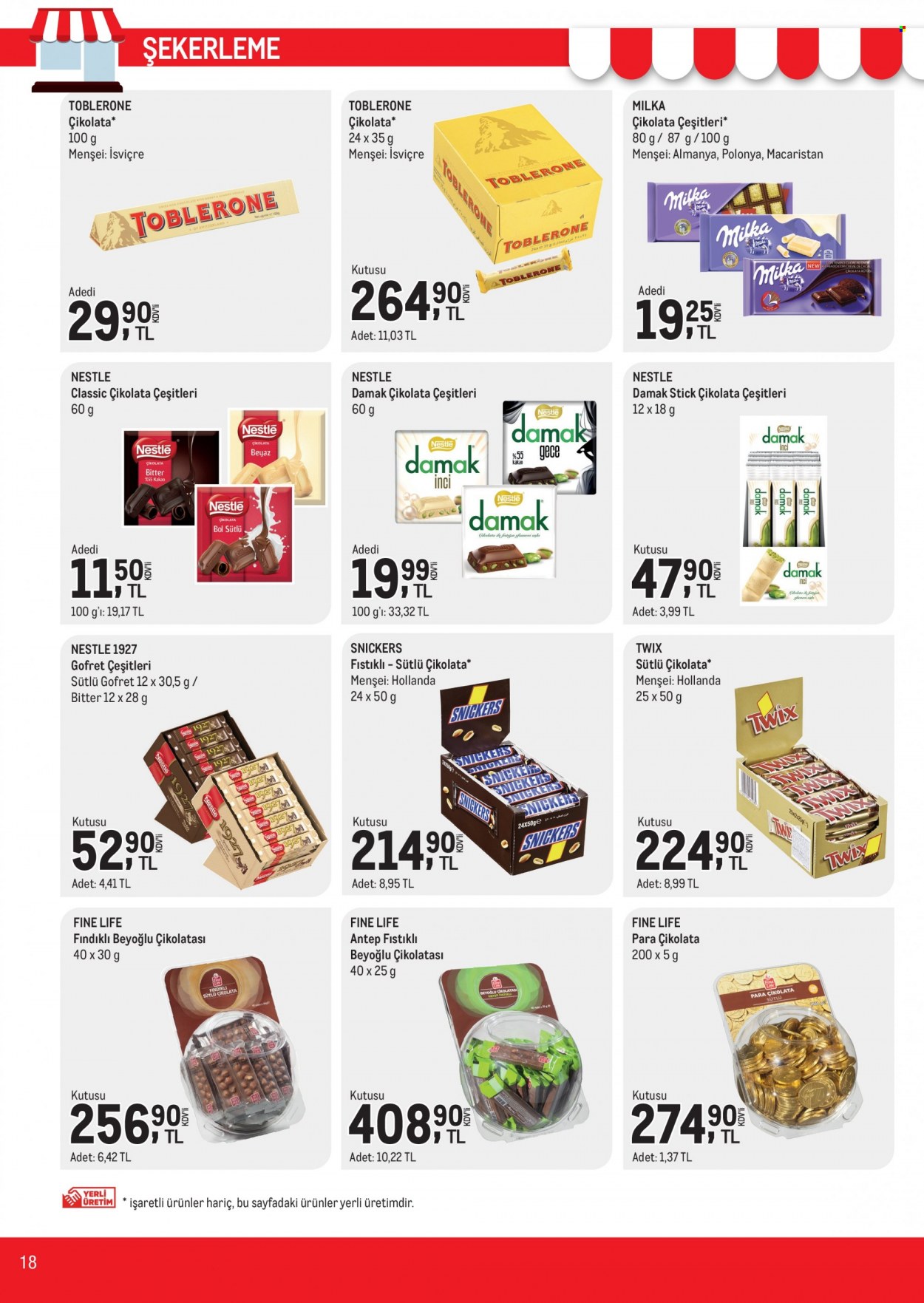 thumbnail - Metro aktüel ürünler, broşür  - 2.1.2023 - 2.14.2023 - Satıştaki ürünler - çikolata, Nestlé. Sayfa 18.