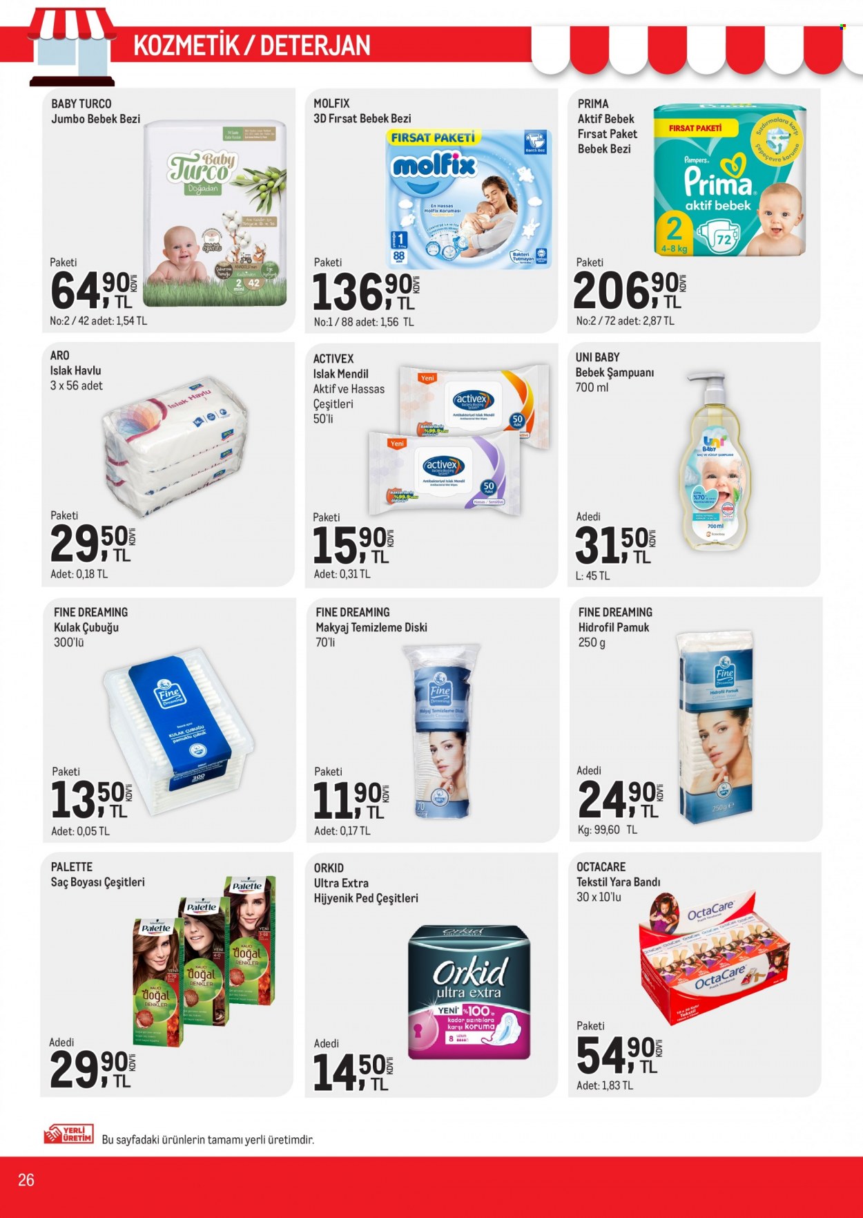 thumbnail - Metro aktüel ürünler, broşür  - 2.1.2023 - 2.14.2023 - Satıştaki ürünler - Pampers, bebek bezi, islak havlu, saç ve vücut şampuanı, Palette, saç boyası. Sayfa 26.