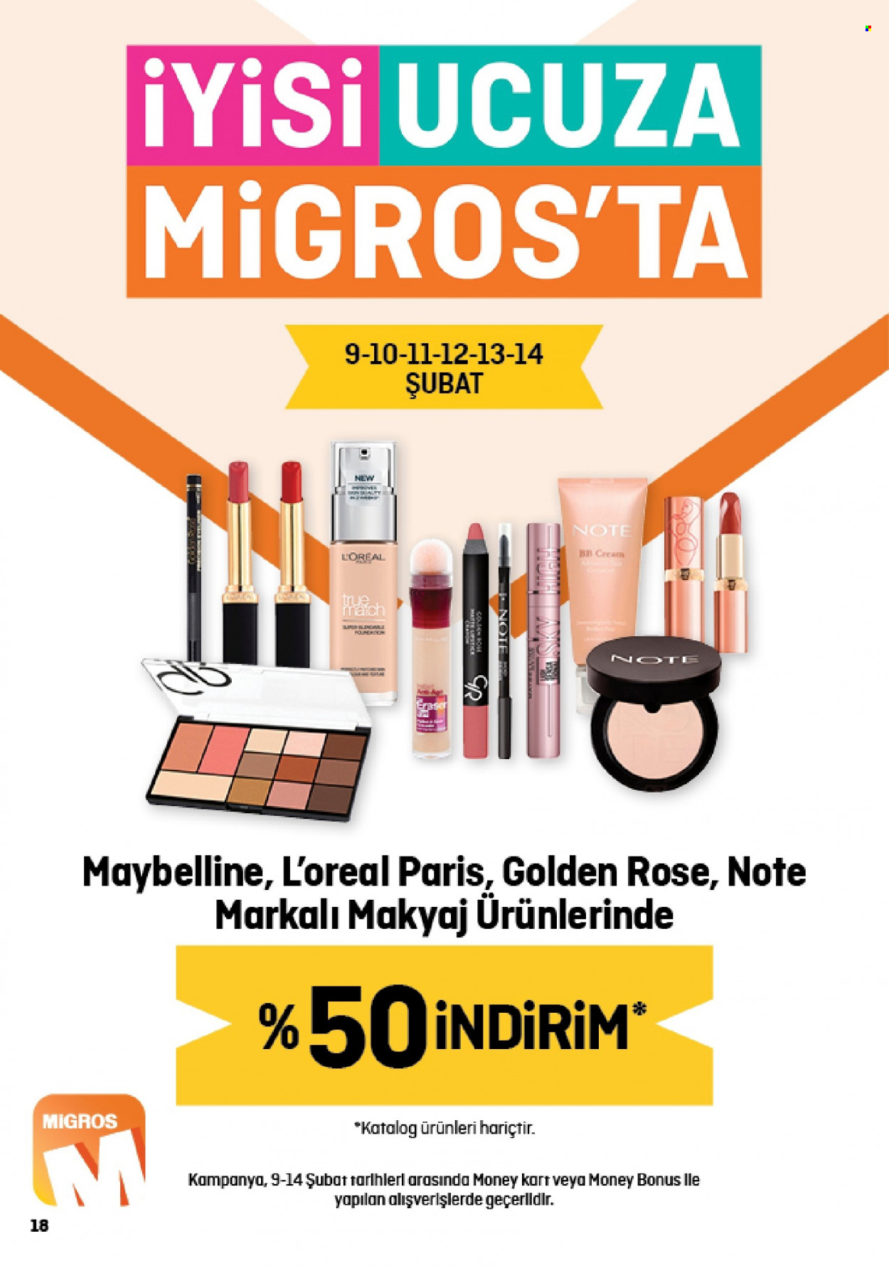 thumbnail - Migros aktüel ürünler, broşür  - 2.2.2023 - 2.15.2023 - Satıştaki ürünler - L’Oréal, Maybelline. Sayfa 18.
