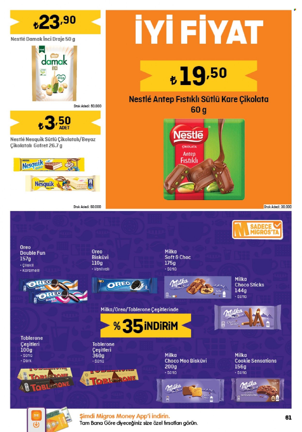 thumbnail - Migros aktüel ürünler, broşür  - 2.2.2023 - 2.15.2023 - Satıştaki ürünler - çikolata, Nesquik, Nestlé. Sayfa 61.