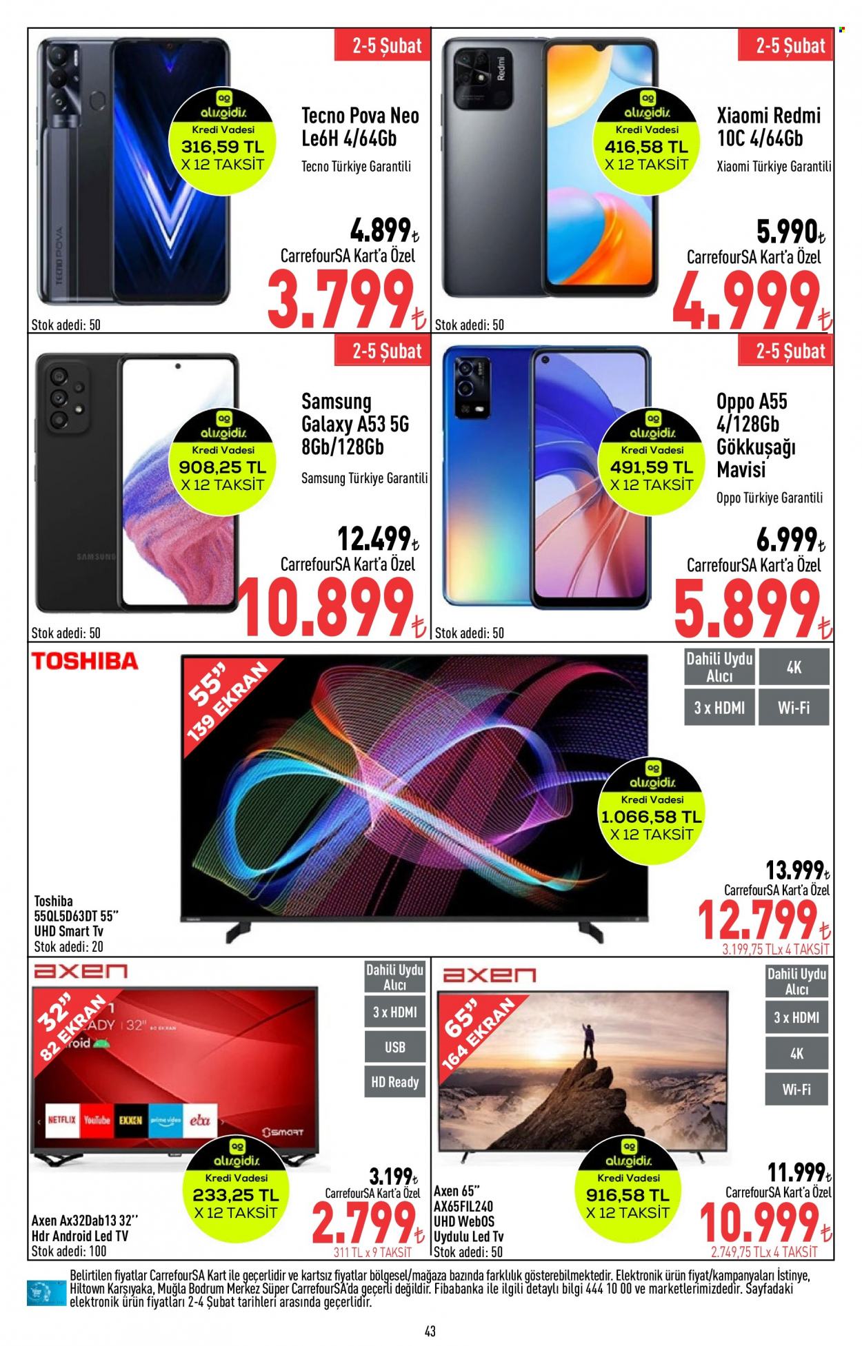 thumbnail - Carrefour aktüel ürünler, broşür  - 2.2.2023 - 2.15.2023 - Satıştaki ürünler - Samsung, Smart TV, LED TV. Sayfa 43.