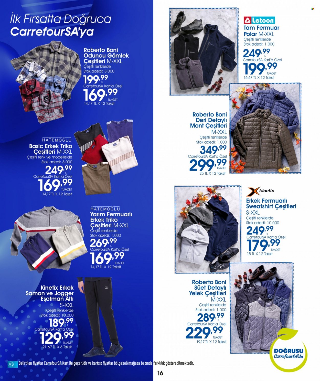 thumbnail - Carrefour aktüel ürünler, broşür  - 2.4.2023 - 2.14.2023 - Satıştaki ürünler - Kinetix, mont, yelek, triko, gömlek, sweatshirt, eşofman, eşofman altı. Sayfa 16.