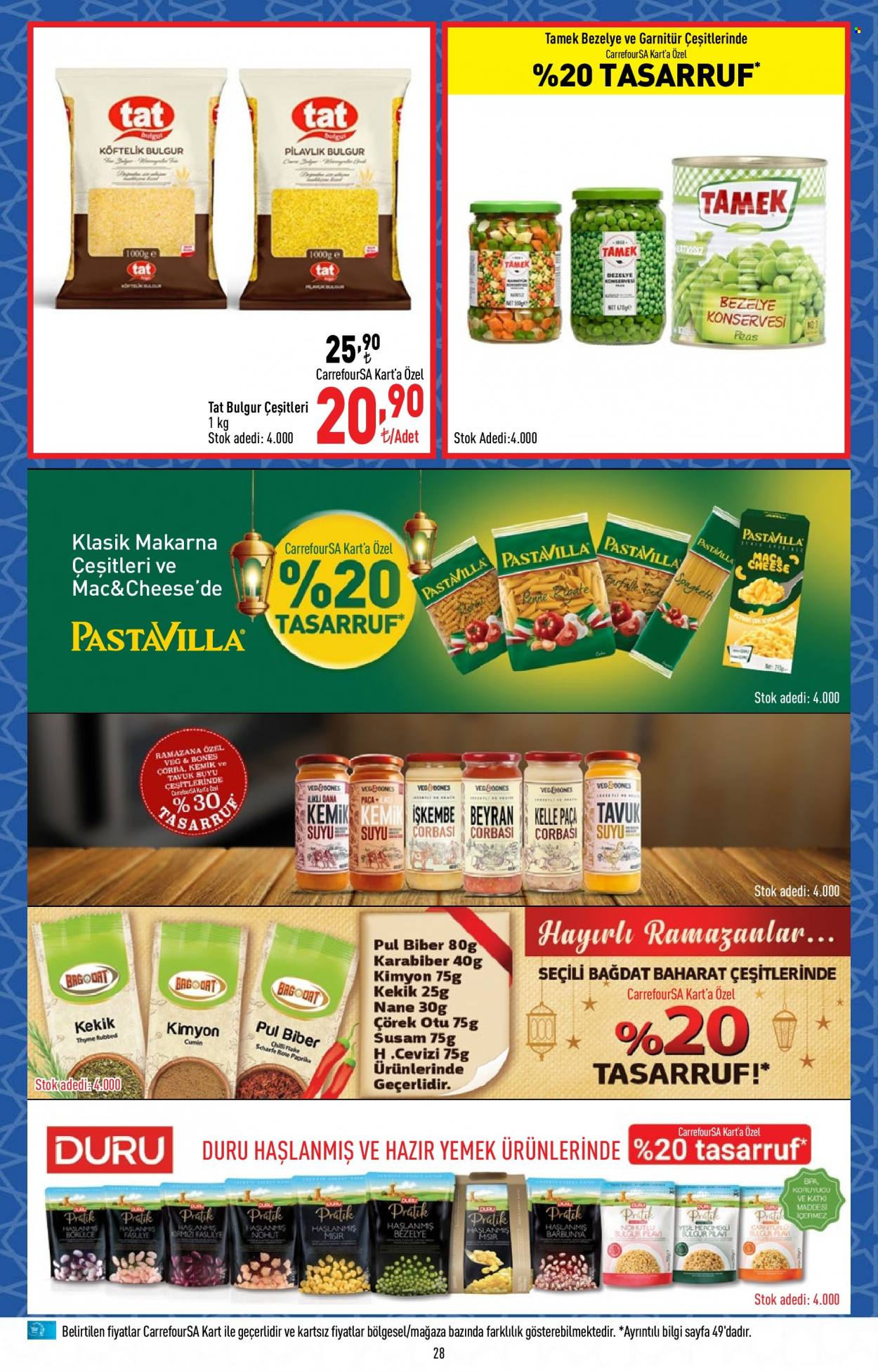 thumbnail - Carrefour aktüel ürünler, broşür  - 3.13.2023 - 3.29.2023 - Satıştaki ürünler - makarna, çorba, Tamek, Garnitür. Sayfa 28.