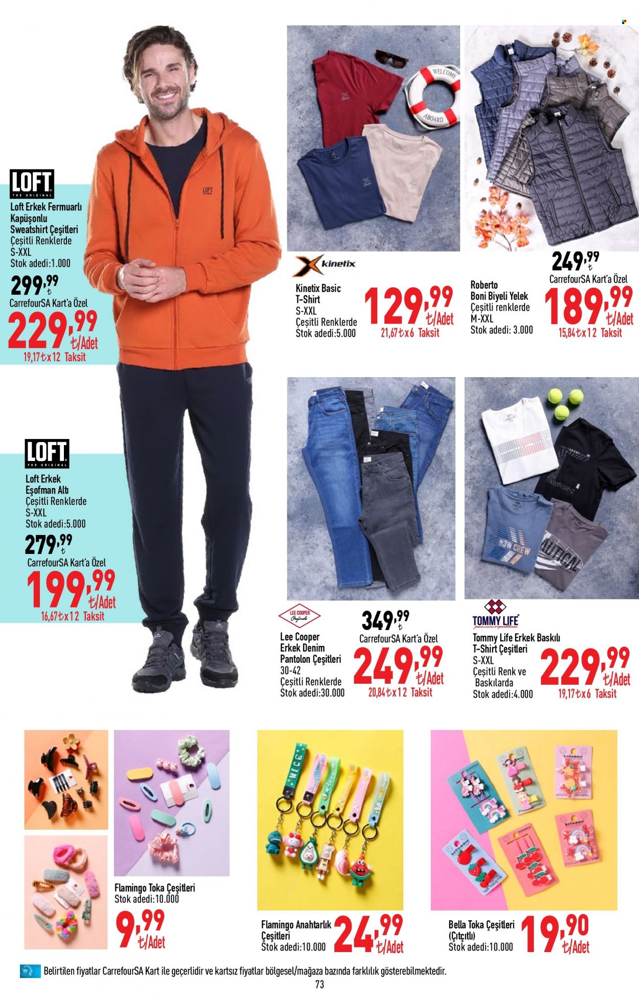thumbnail - Carrefour aktüel ürünler, broşür  - 3.13.2023 - 3.29.2023 - Satıştaki ürünler - Kinetix, yelek, pantolon, denim pantolon, t-shirt, sweatshirt, eşofman, eşofman altı, toka, anahtarlık. Sayfa 73.