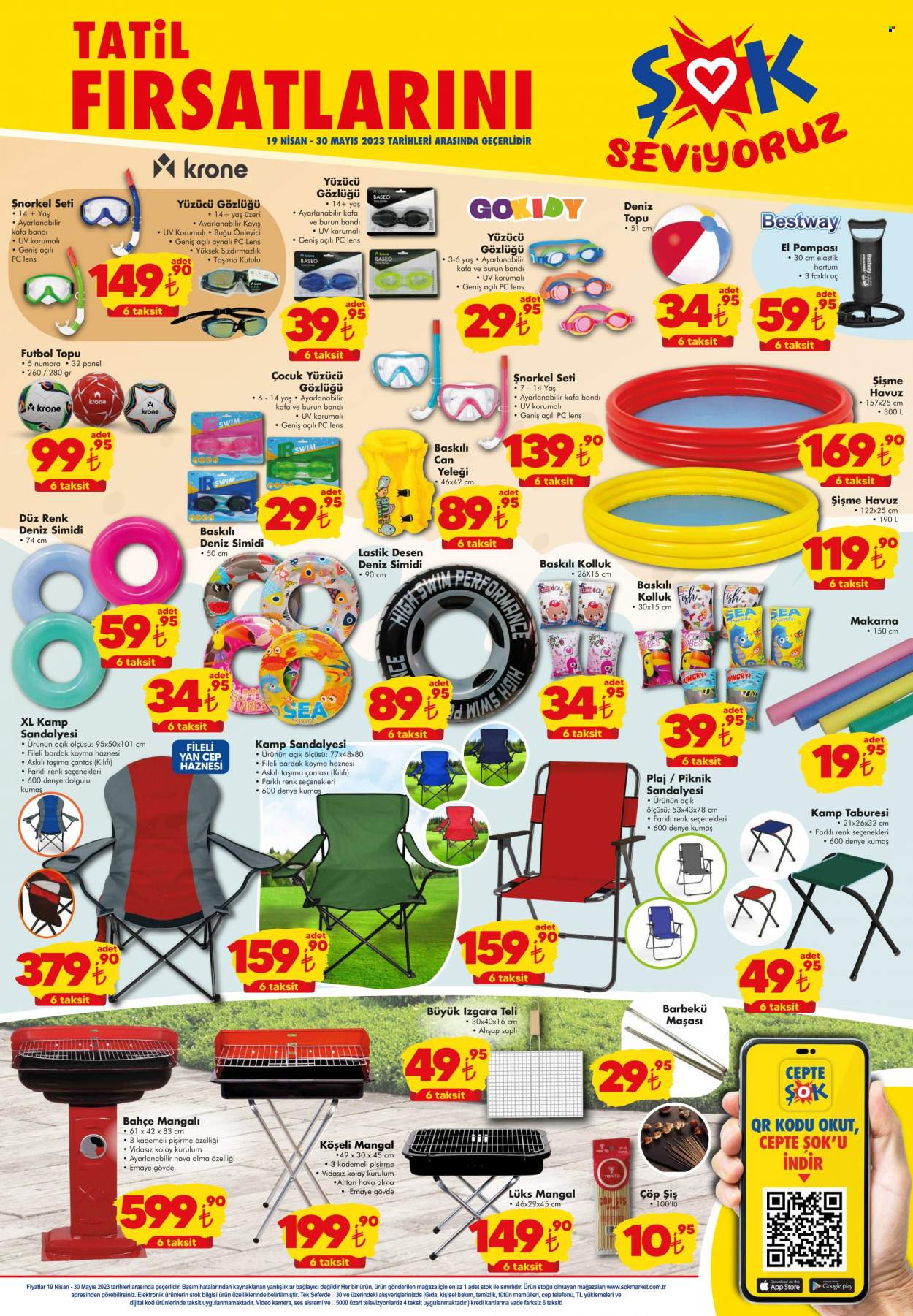 thumbnail - Şok aktüel ürünler, broşür  - 4.19.2023 - 5.30.2023 - Satıştaki ürünler - oyuncak, lens, kamera, yüzücü, gözlüğü, buğu önleyici. Sayfa 1.
