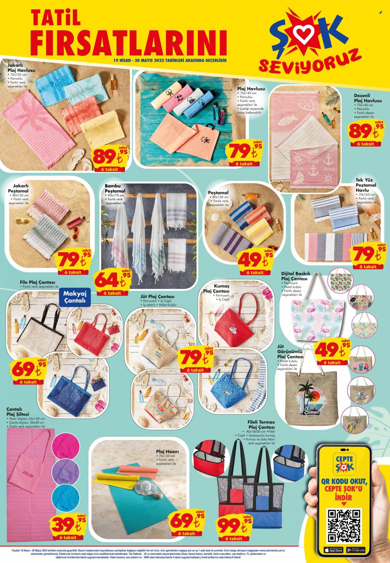 thumbnail - Şok aktüel ürünler, broşür  - 4.19.2023 - 5.30.2023 - Satıştaki ürünler - havlusu, plaj Havlusu, kamera, plaj çantası, çanta. Sayfa 3.
