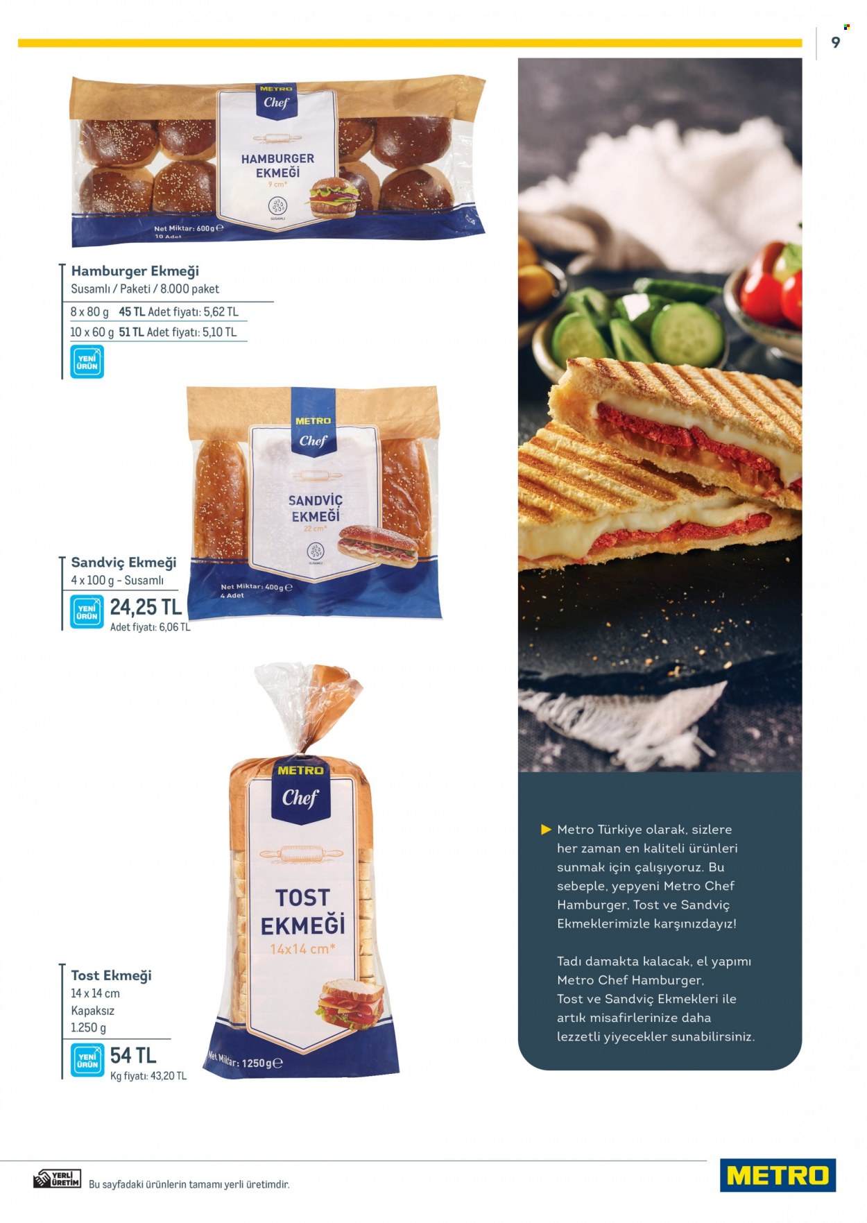 thumbnail - Metro aktüel ürünler, broşür  - 5.11.2023 - 6.7.2023 - Satıştaki ürünler - tost ekmeği, sandviç ekmeği. Sayfa 9.