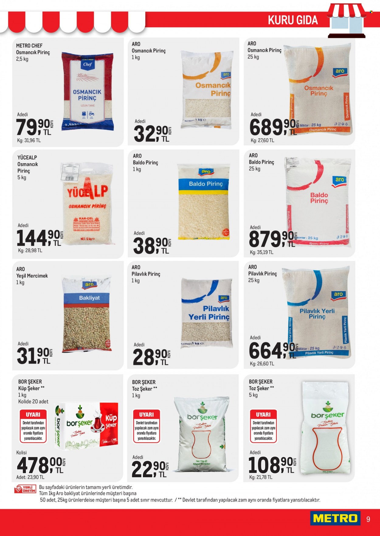 thumbnail - Metro aktüel ürünler, broşür  - 5.16.2023 - 5.31.2023 - Satıştaki ürünler - pirinç. Sayfa 9.