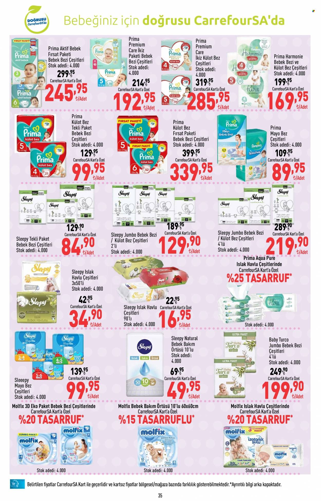 thumbnail - Carrefour aktüel ürünler, broşür  - 5.18.2023 - 5.31.2023 - Satıştaki ürünler - Mayo, bebek bezi, islak havlu, havlusu, külot. Sayfa 35.