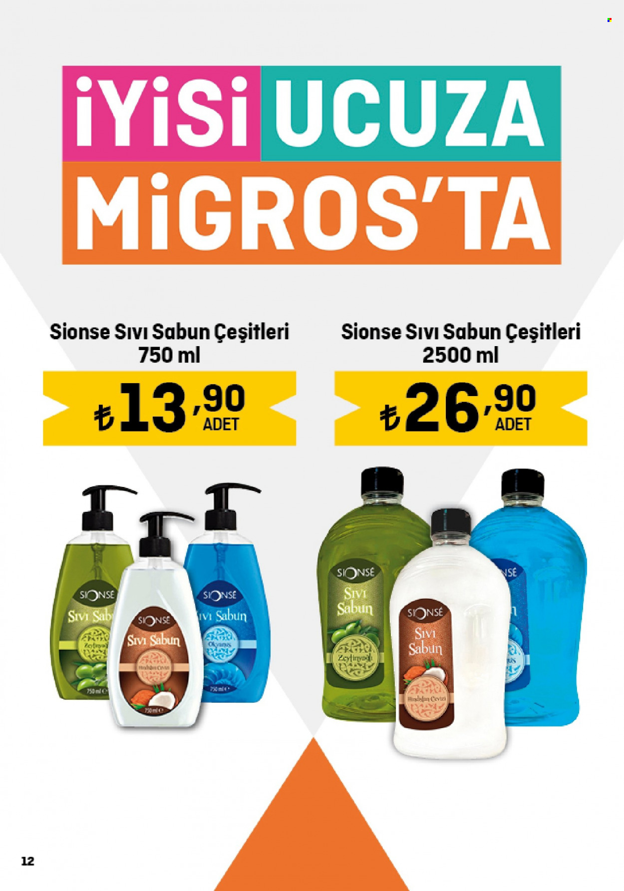 thumbnail - Migros aktüel ürünler, broşür  - 5.18.2023 - 5.31.2023 - Satıştaki ürünler - sabun, sıvı sabunu. Sayfa 12.