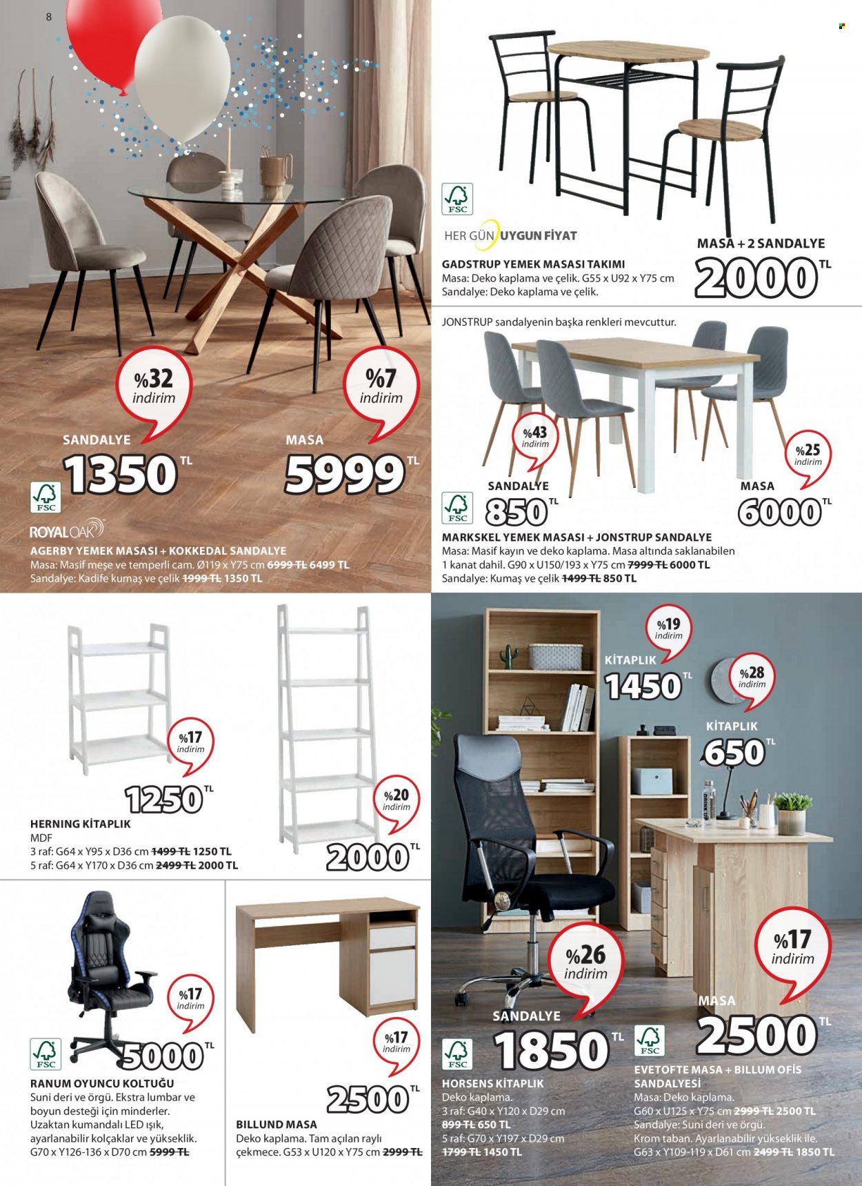 thumbnail - Jysk aktüel ürünler, broşür  - 5.25.2023 - 6.7.2023 - Satıştaki ürünler - sandalye, masa, yemek masası, kitaplık, oyun koltuğu, ofis sandalyesi. Sayfa 9.