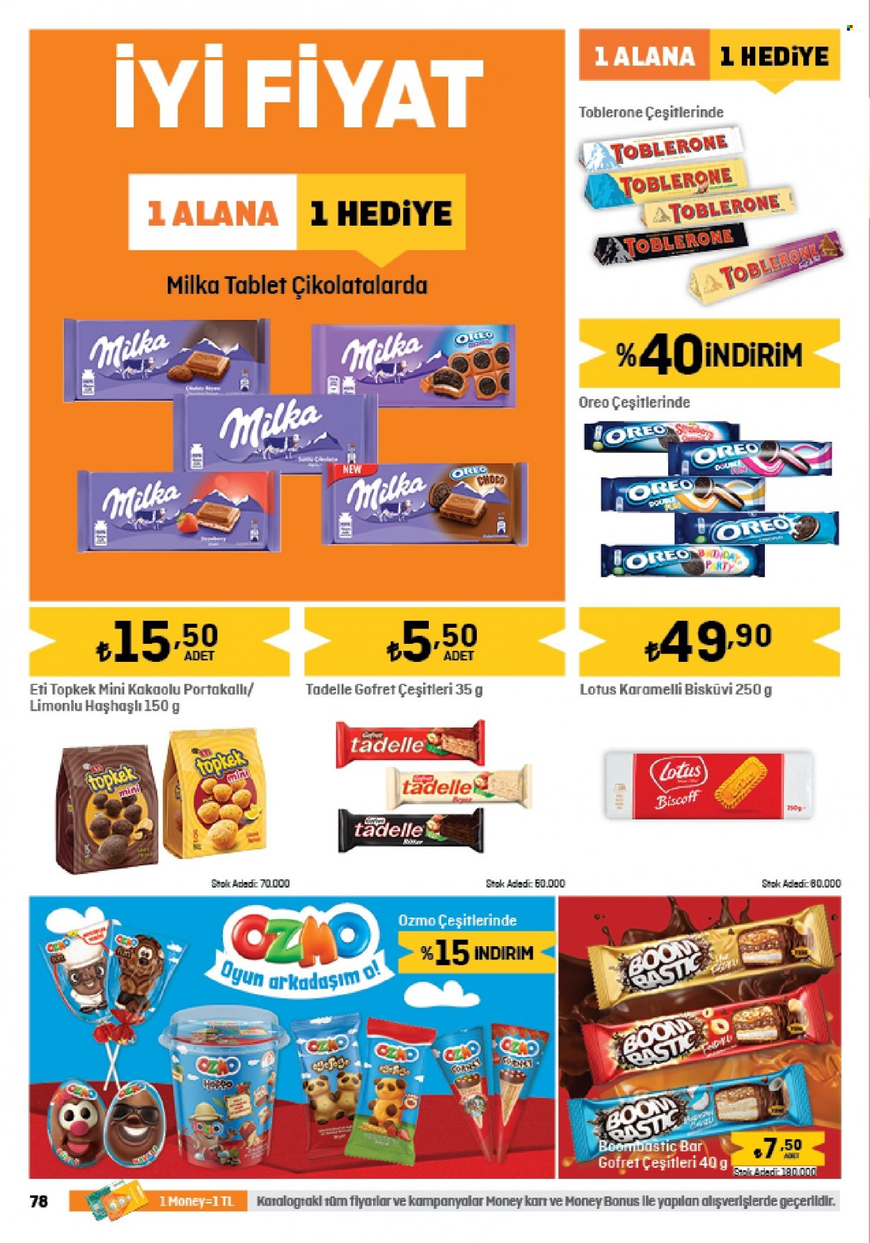 thumbnail - Migros aktüel ürünler, broşür  - 6.1.2023 - 6.14.2023 - Satıştaki ürünler - Milka, Toblerone, çikolata, bisküvi, gofret. Sayfa 78.