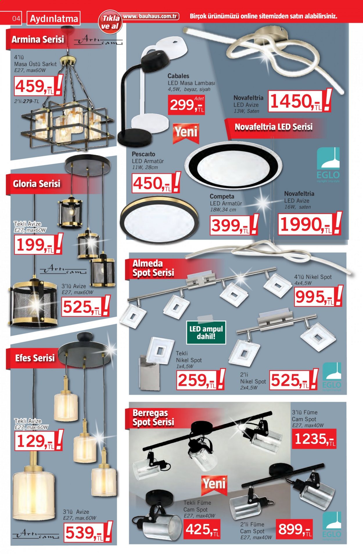 thumbnail - Bauhaus aktüel ürünler, broşür  - 1.9.2021 - 1.29.2021 - Satıştaki ürünler - ampul, led avize, avize, aydınlatma. Sayfa 4.