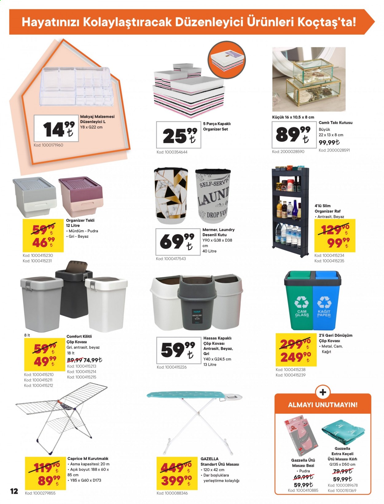 thumbnail - Koçtaş aktüel ürünler, broşür  - 2.4.2021 - 3.10.2021 - Satıştaki ürünler - ütü masası, çöp kovası, standart. Sayfa 12.