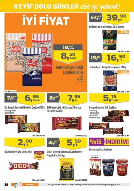 thumbnail - Migros aktüel ürünler, broşür  - 2.18.2021 - 3.3.2021 - Satıştaki ürünler - kek, çikolata, Ülker, bisküvi. Sayfa 28.