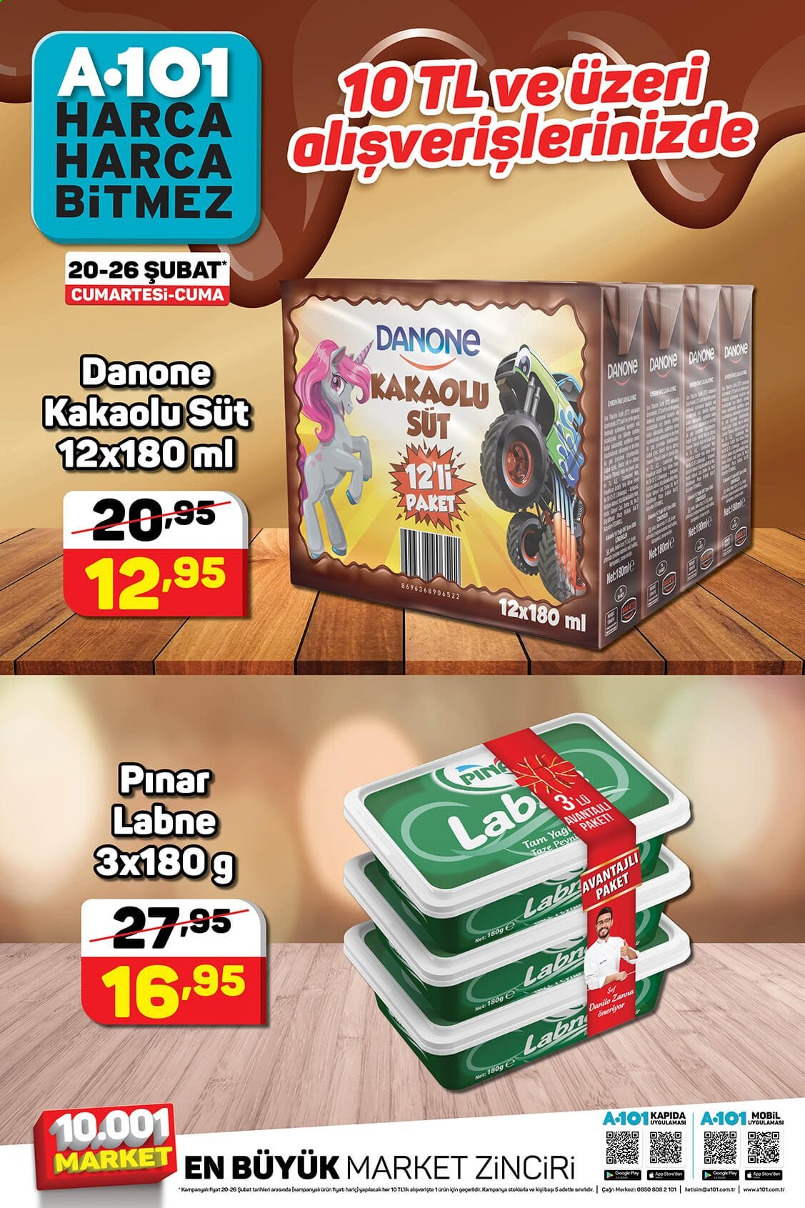 thumbnail - A101 aktüel ürünler, broşür  - 2.20.2021 - 2.26.2021 - Satıştaki ürünler - Pınar, Labne, Danone, süt, yağı. Sayfa 3.