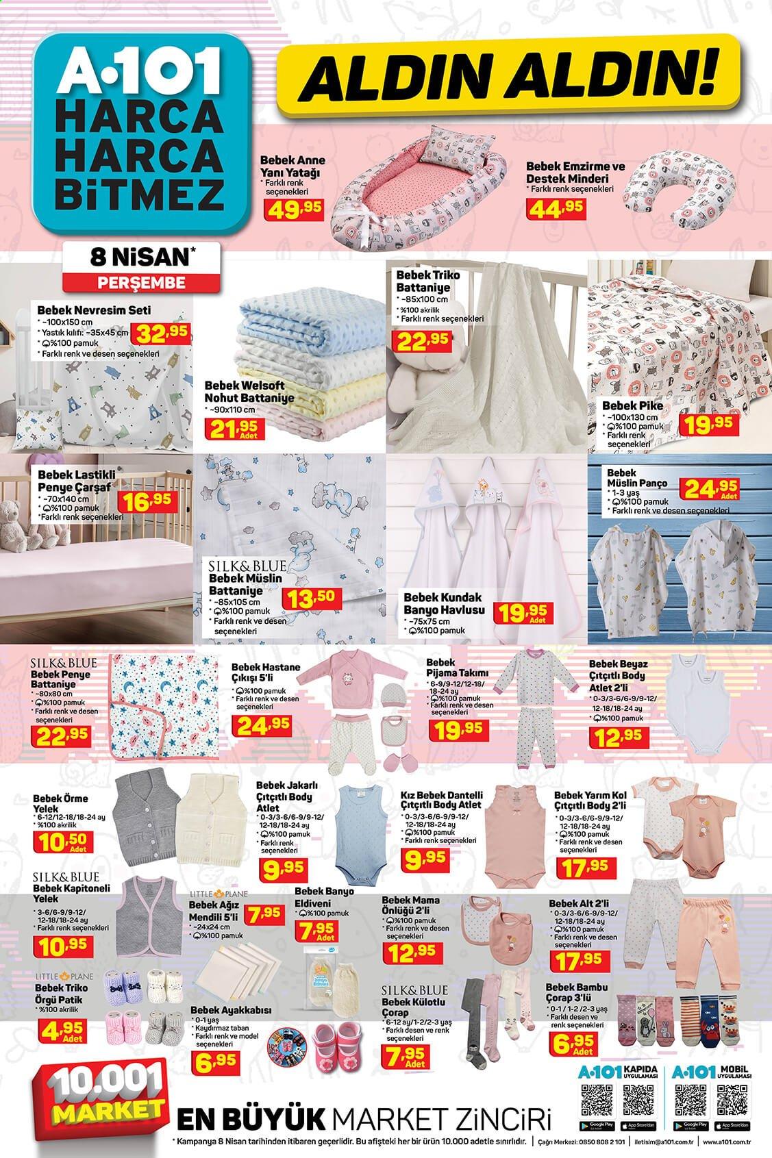 thumbnail - A101 aktüel ürünler, broşür  - 4.8.2021 - 4.16.2021 - Satıştaki ürünler - yelek, triko, pijama, çorap. Sayfa 4.