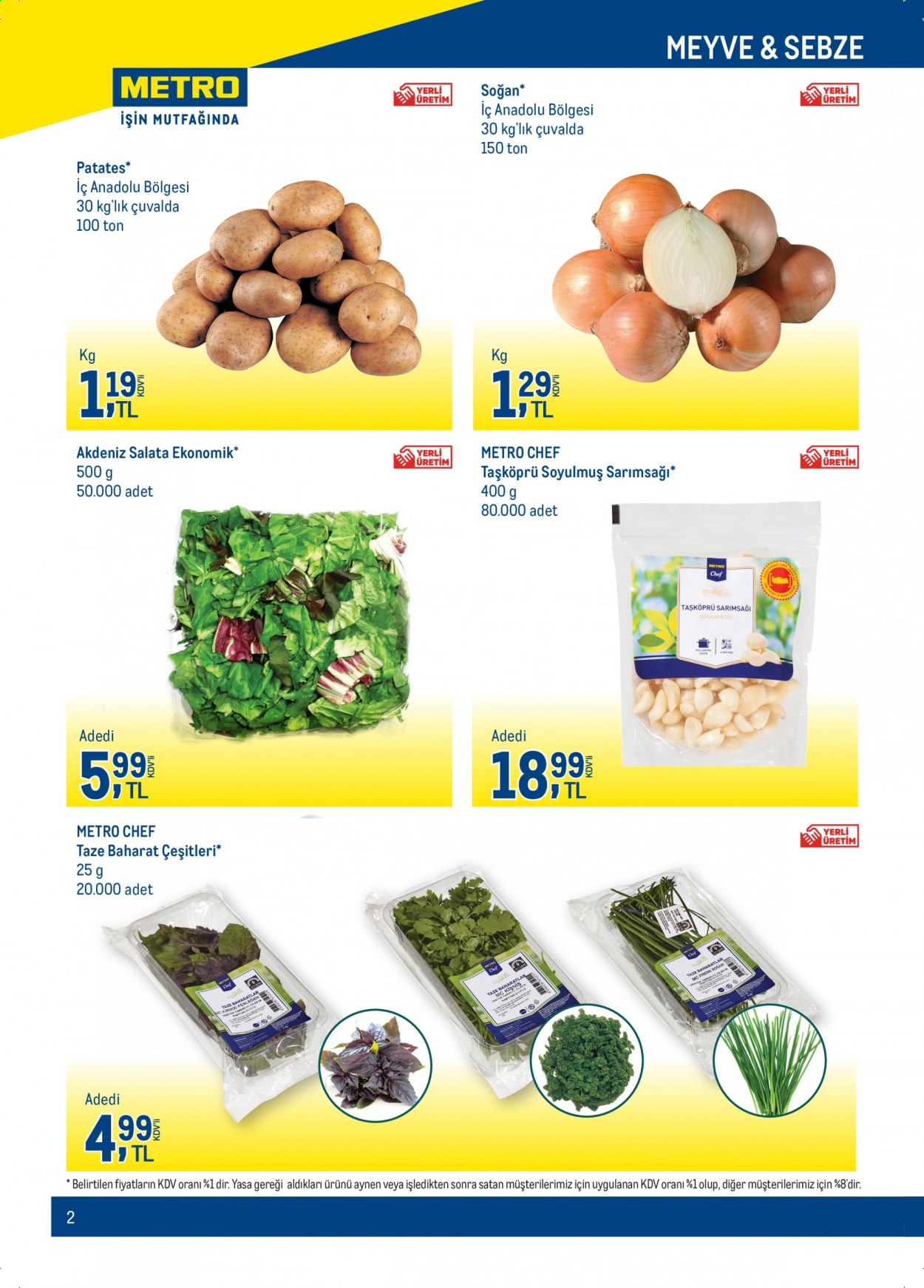 thumbnail - Metro aktüel ürünler, broşür  - Satıştaki ürünler - soğan, patates. Sayfa 2.