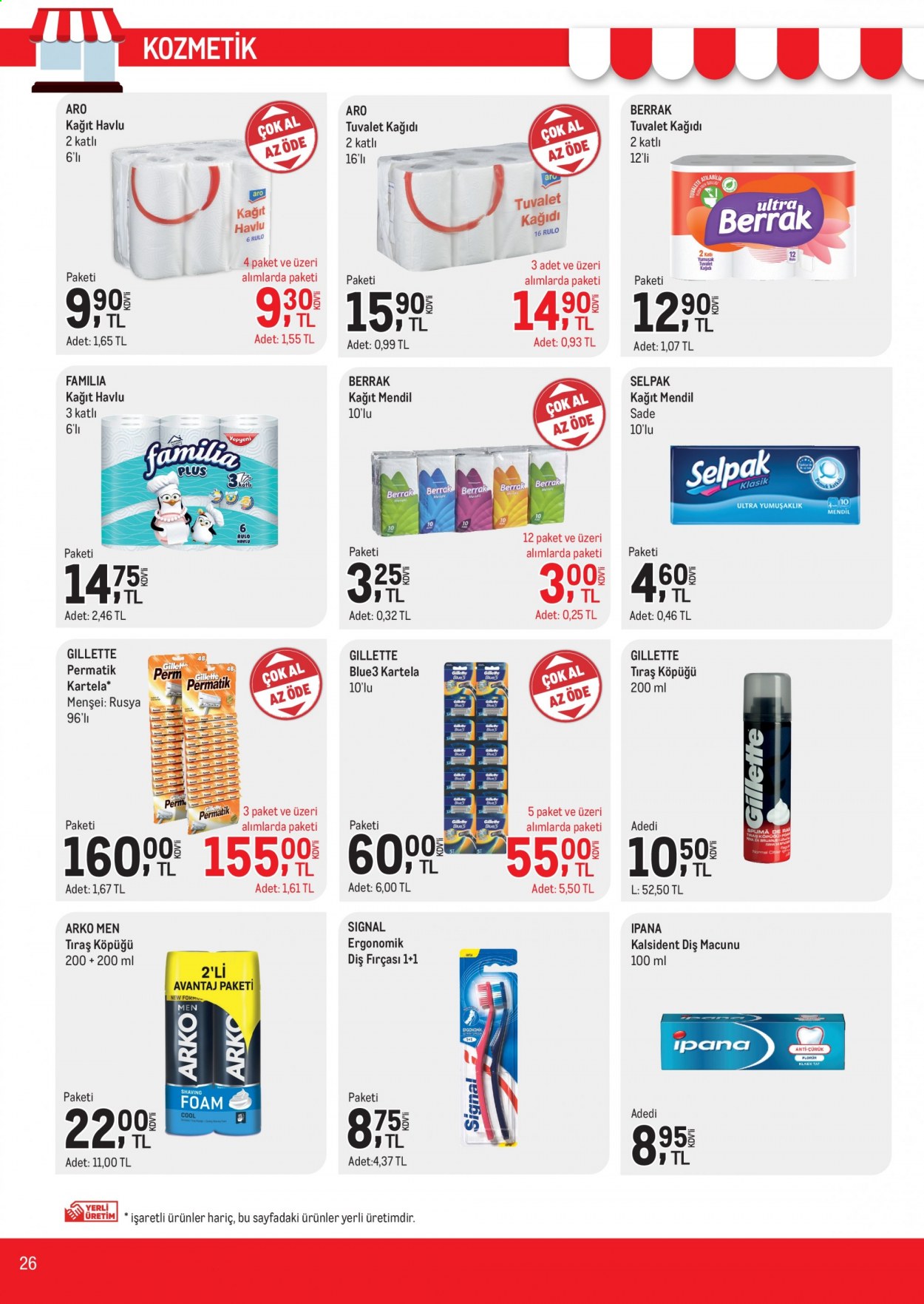 thumbnail - Metro aktüel ürünler, broşür  - 5.1.2021 - 5.17.2021 - Satıştaki ürünler - tıraş köpüğü, diş fırçası, diş macunu, Gillette, fırça. Sayfa 26.