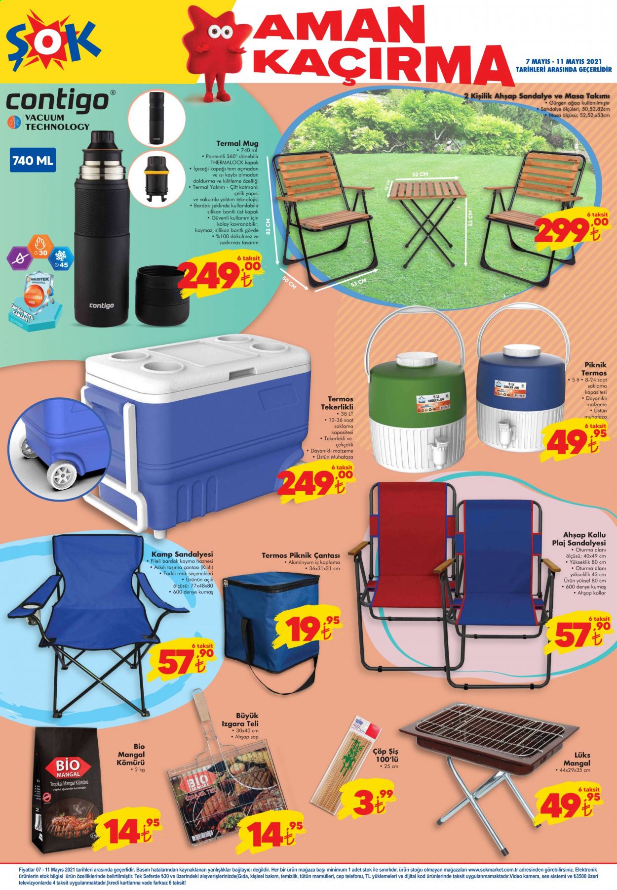 thumbnail - Şok aktüel ürünler, broşür  - 5.7.2021 - 5.11.2021 - Satıştaki ürünler - sandalye, masa, Contigo, kamera, plaj sandalyesi. Sayfa 1.