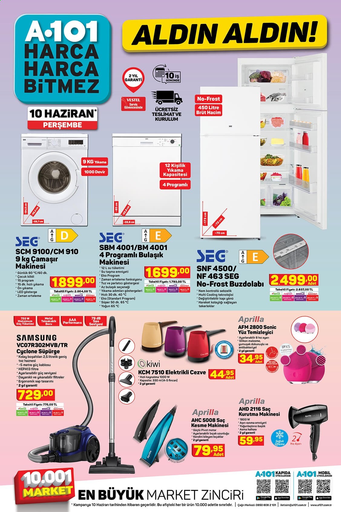 thumbnail - A101 aktüel ürünler, broşür  - Satıştaki ürünler - Samsung, bulaşık makinesi, çamaşır makinesi, süpürge, temizleyici, yüz temizleyici, Brut, buzdolabı, standart. Sayfa 2.