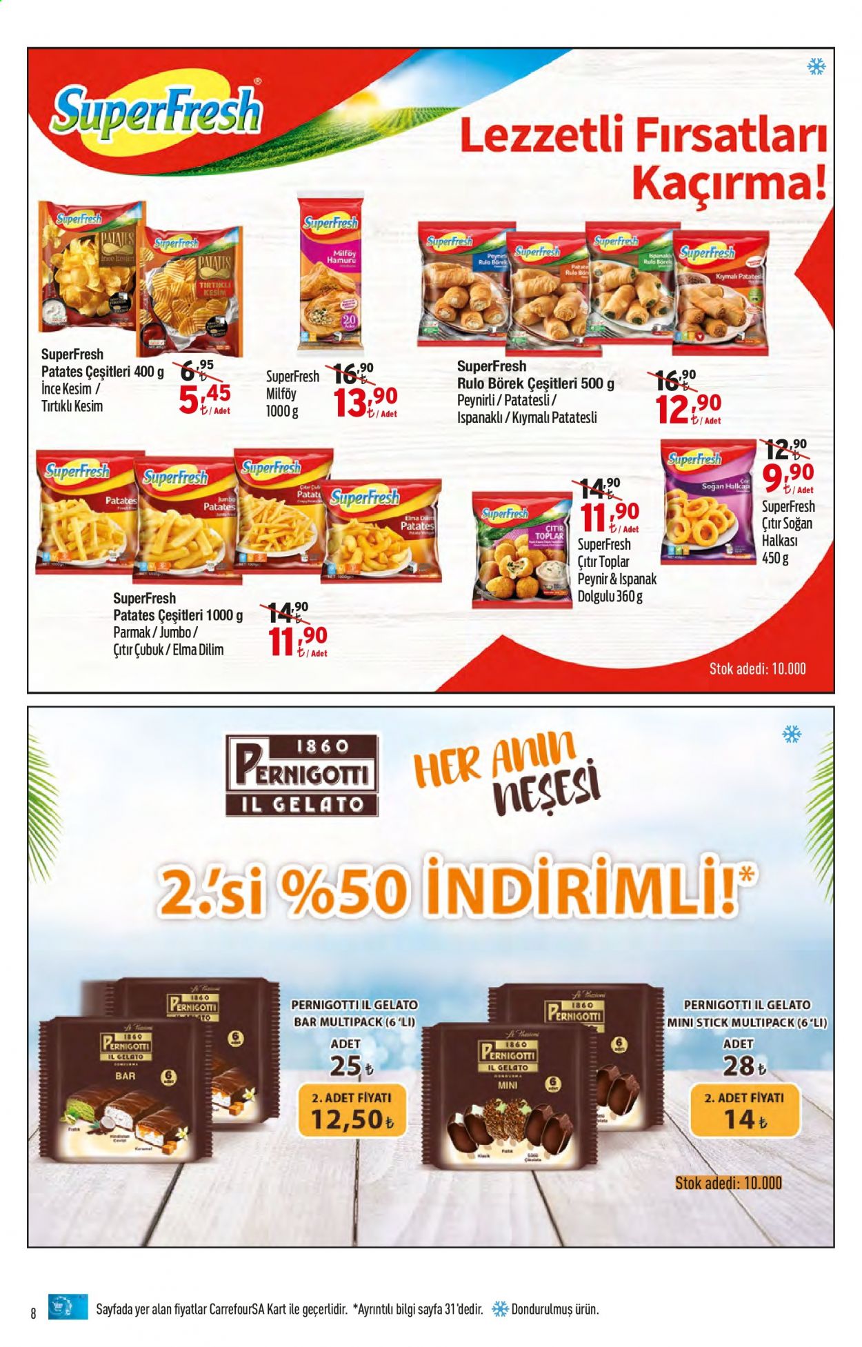 thumbnail - Carrefour aktüel ürünler, broşür  - 6.14.2021 - 6.27.2021 - Satıştaki ürünler - patates, peynir, milföy. Sayfa 8.