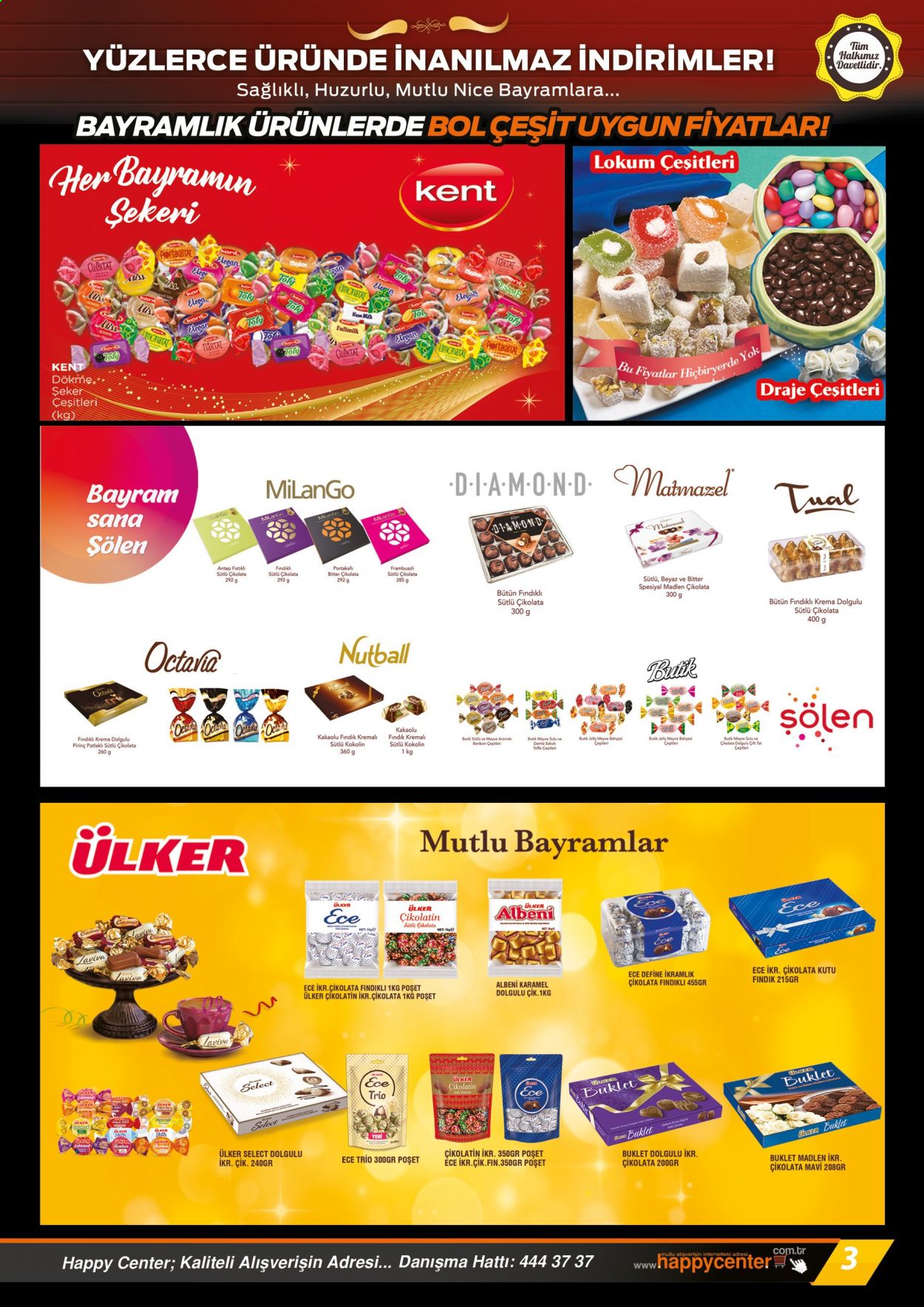 thumbnail - Happy Center aktüel ürünler, broşür  - 7.7.2021 - 7.19.2021 - Satıştaki ürünler - Sana, krema, çikolata, Ülker, lokum, şeker. Sayfa 3.