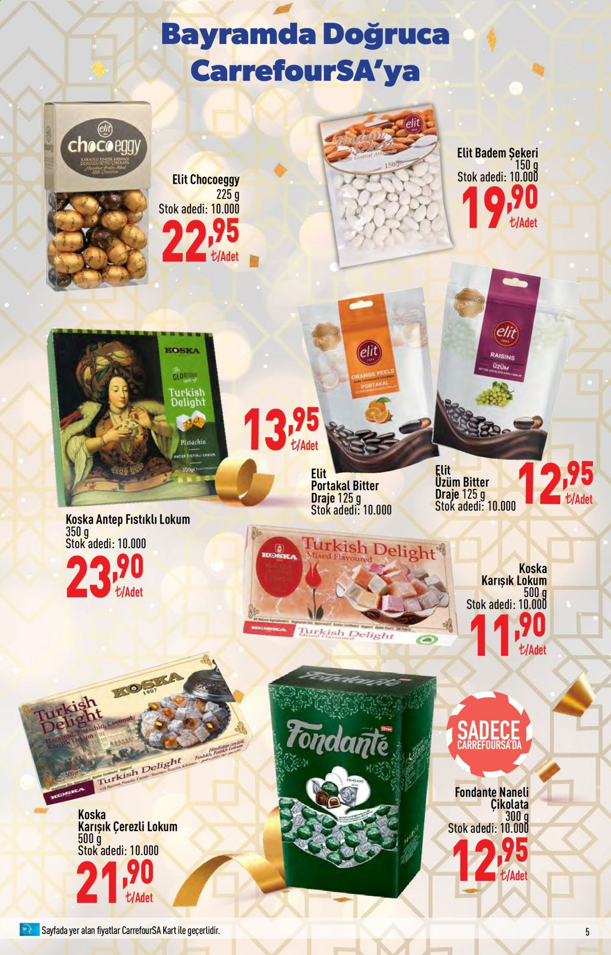 thumbnail - Carrefour aktüel ürünler, broşür  - 7.12.2021 - 7.22.2021 - Satıştaki ürünler - Koska, krema, çikolata, lokum. Sayfa 5.