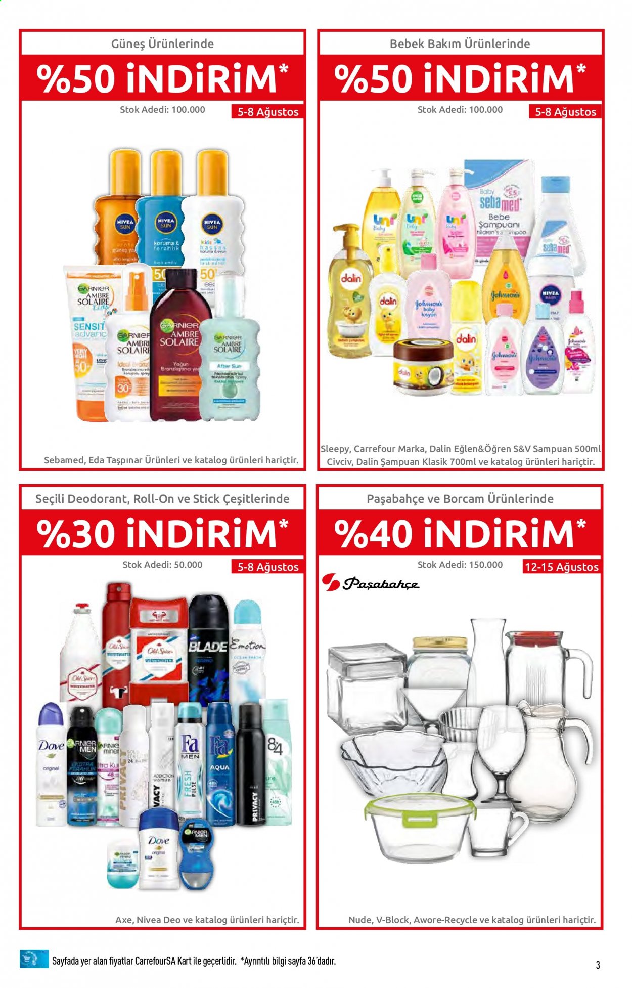 thumbnail - Carrefour aktüel ürünler, broşür  - 8.5.2021 - 8.18.2021 - Satıştaki ürünler - Nivea, şampuan, Axe, Dove, Garnier, roll-on, deodorant. Sayfa 3.