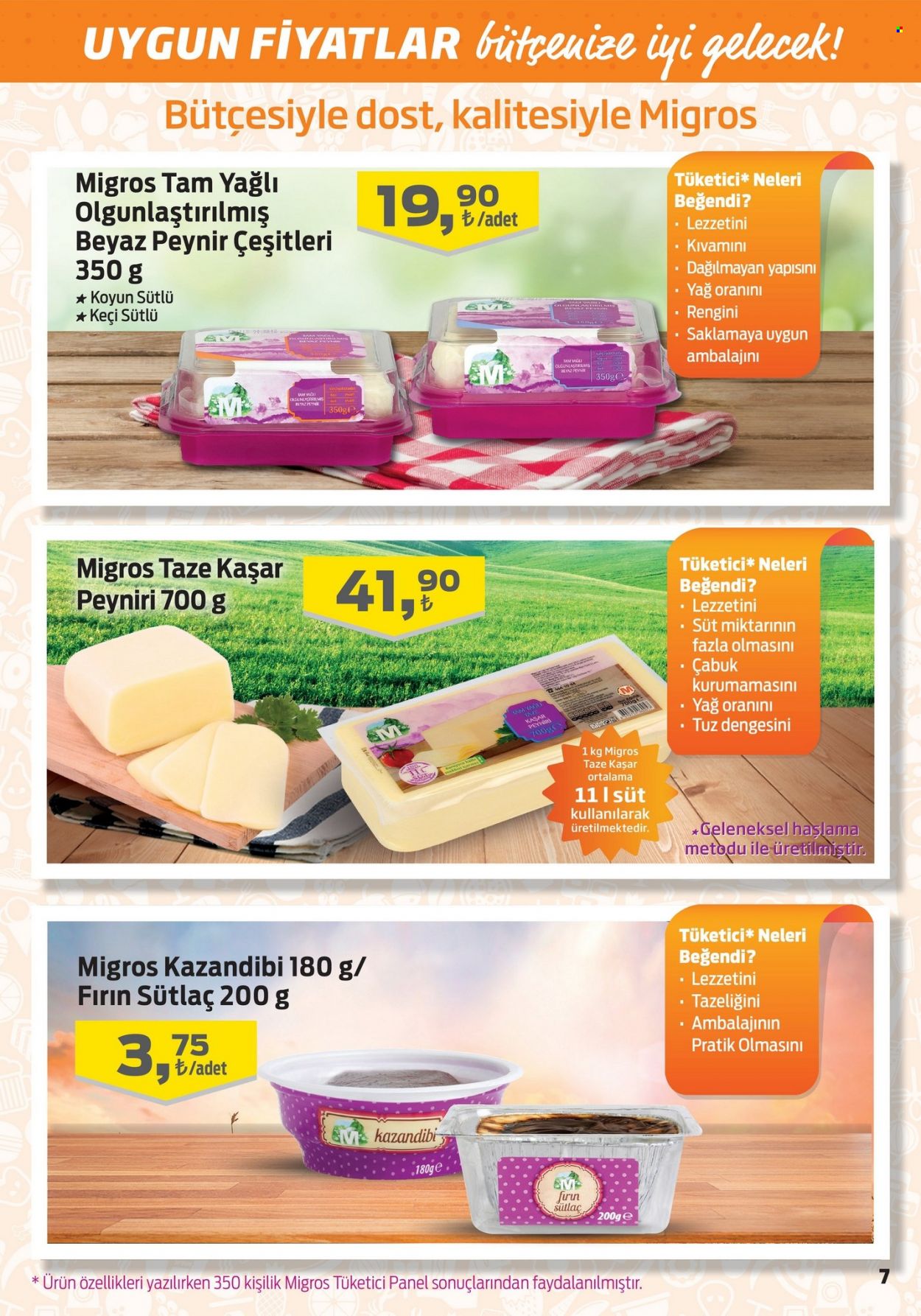 thumbnail - Migros aktüel ürünler, broşür  - 9.9.2021 - 9.22.2021 - Satıştaki ürünler - peynir, kaşar peyniri, beyaz peynir, süt. Sayfa 7.