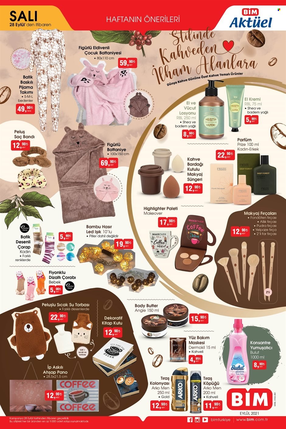 thumbnail - BİM aktüel ürünler, broşür  - 9.28.2021 - 10.11.2021 - Satıştaki ürünler - kahve, tıraş köpüğü, kremi, losyonu, vücut losyonu, parfüm. Sayfa 1.