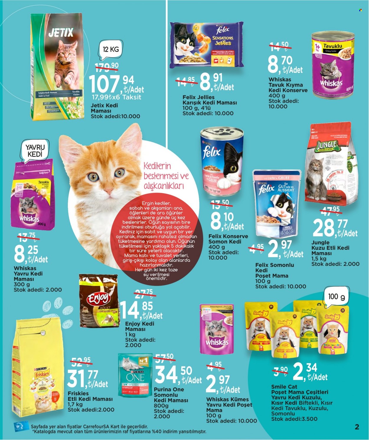 thumbnail - Carrefour aktüel ürünler, broşür  - 9.27.2021 - 10.4.2021 - Satıştaki ürünler - piliç, kedi maması, Friskies, Whiskas, Purina, Felix. Sayfa 2.