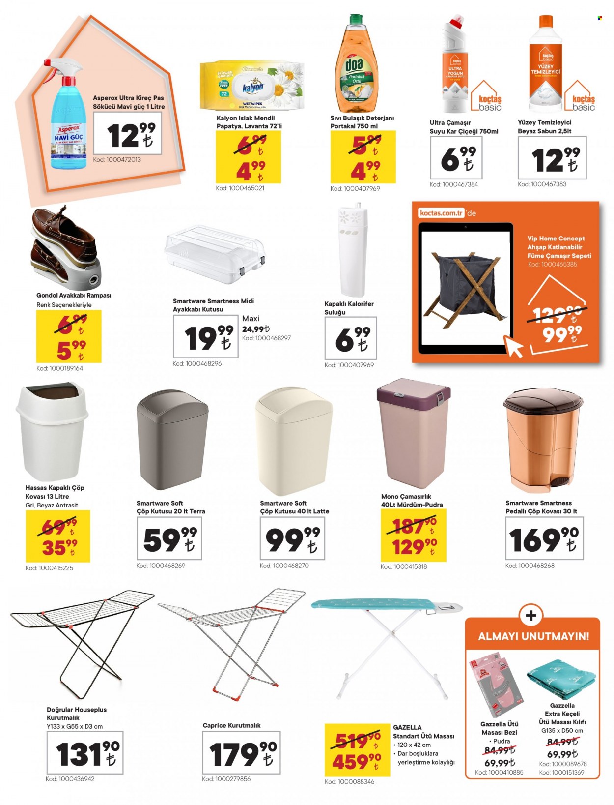 thumbnail - Koçtaş aktüel ürünler, broşür  - 11.11.2021 - 12.8.2021 - Satıştaki ürünler - ütü masası, temizleyici, çöp kovası, standart. Sayfa 11.