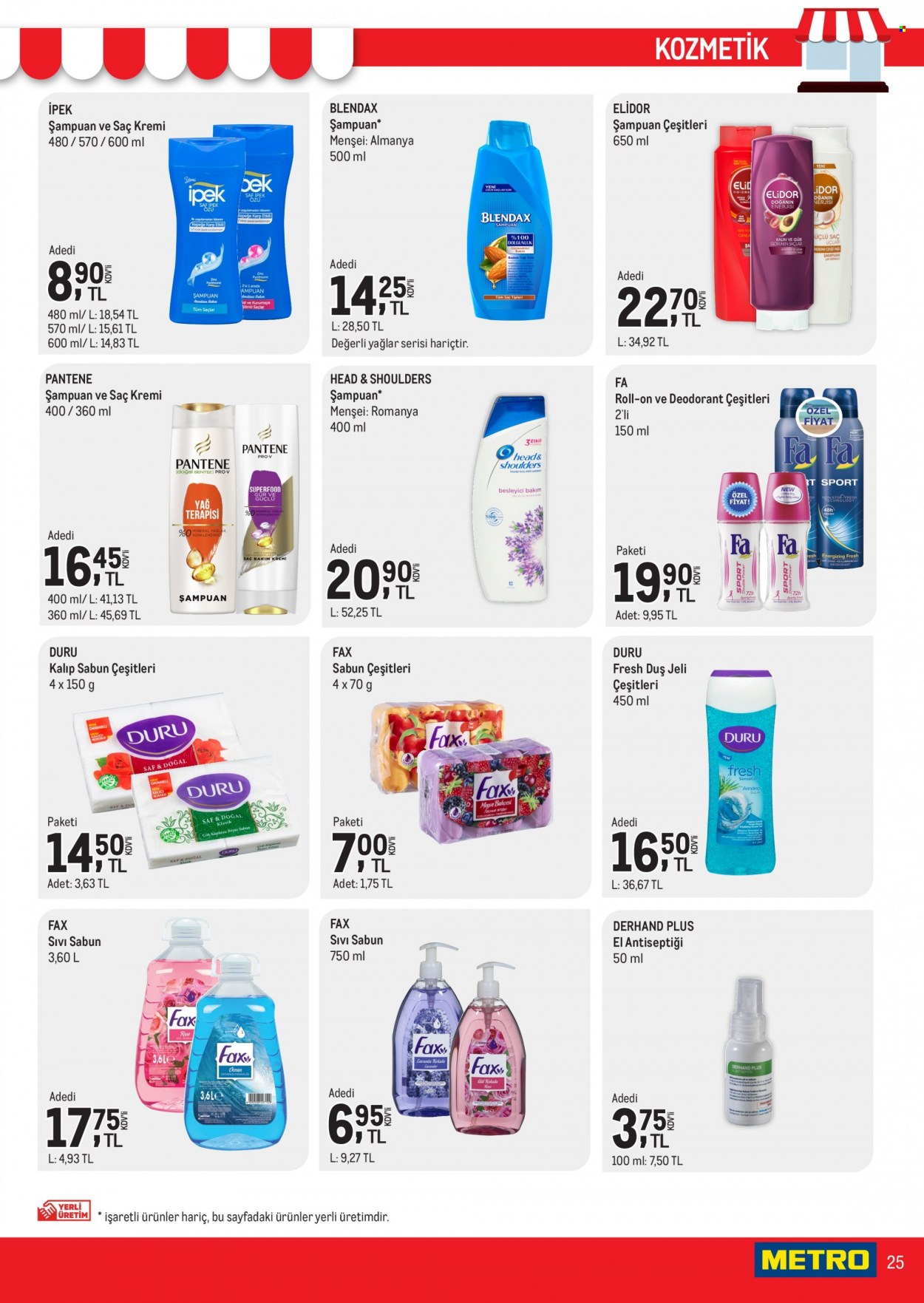 thumbnail - Metro aktüel ürünler, broşür  - 11.16.2021 - 11.30.2021 - Satıştaki ürünler - sabun, şampuan, sıvı sabunu, Head & Shoulders, duş jeli, kremi, saç kremi, Pantene, roll-on, deodorant. Sayfa 25.