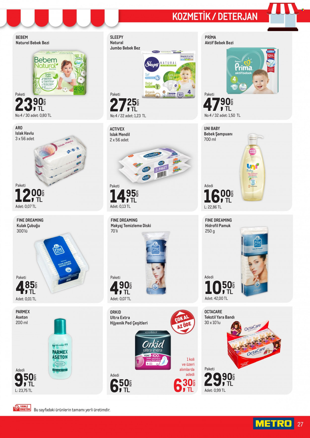 thumbnail - Metro aktüel ürünler, broşür  - 11.16.2021 - 11.30.2021 - Satıştaki ürünler - Pampers, bebek bezi, islak havlu, saç ve vücut şampuanı, şampuan, nemlendirici. Sayfa 27.