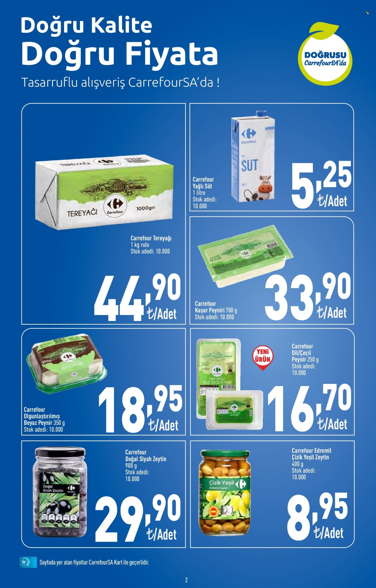 thumbnail - Carrefour aktüel ürünler, broşür  - 11.23.2021 - 12.2.2021 - Satıştaki ürünler - peynir, kaşar peyniri, beyaz peynir, çeçil peyniri, süt, tereyağı, siyah zeytin, zeytin, yeşil zeytin, yağı. Sayfa 2.
