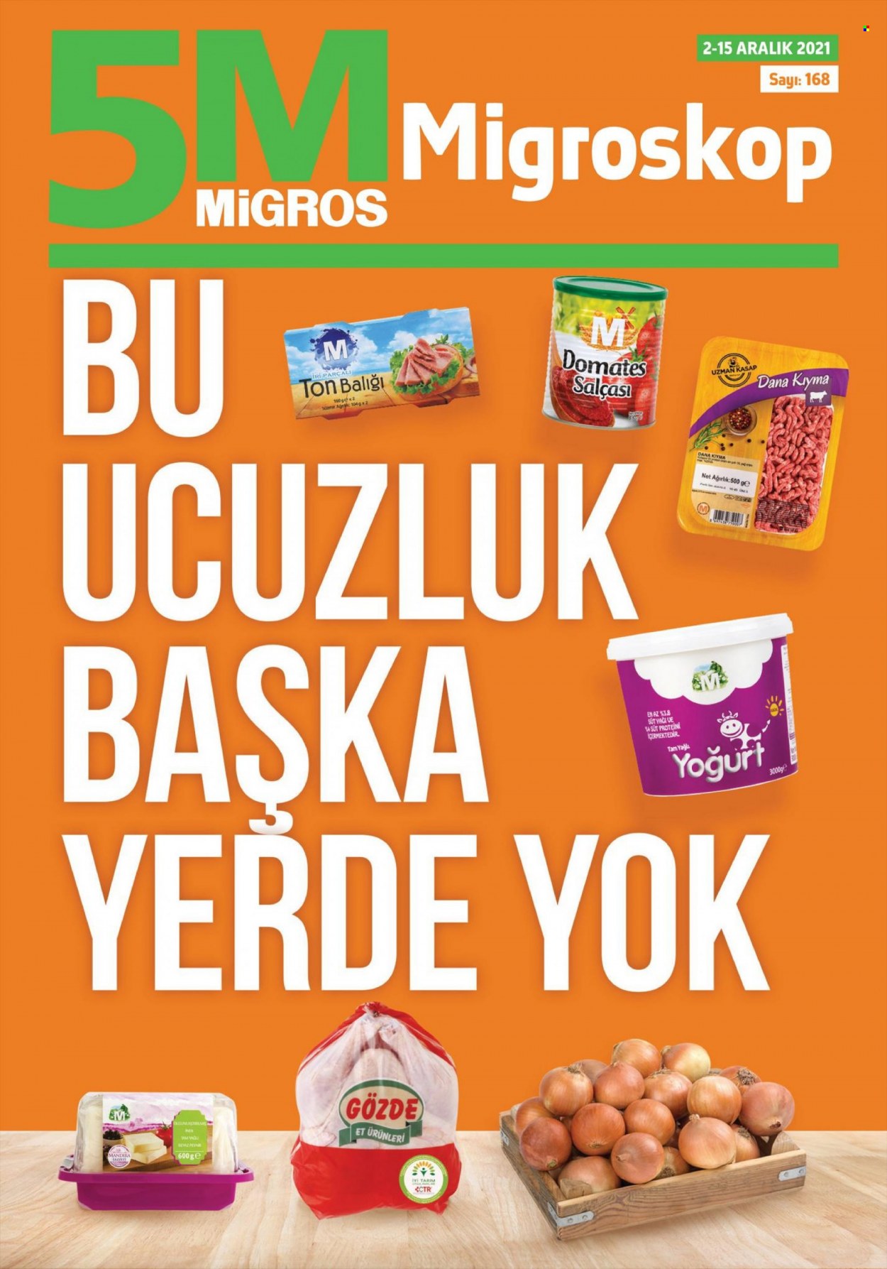 thumbnail - Migros aktüel ürünler, broşür  - 12.2.2021 - 12.15.2021 - Satıştaki ürünler - yoğurt, süt, domates salça. Sayfa 1.