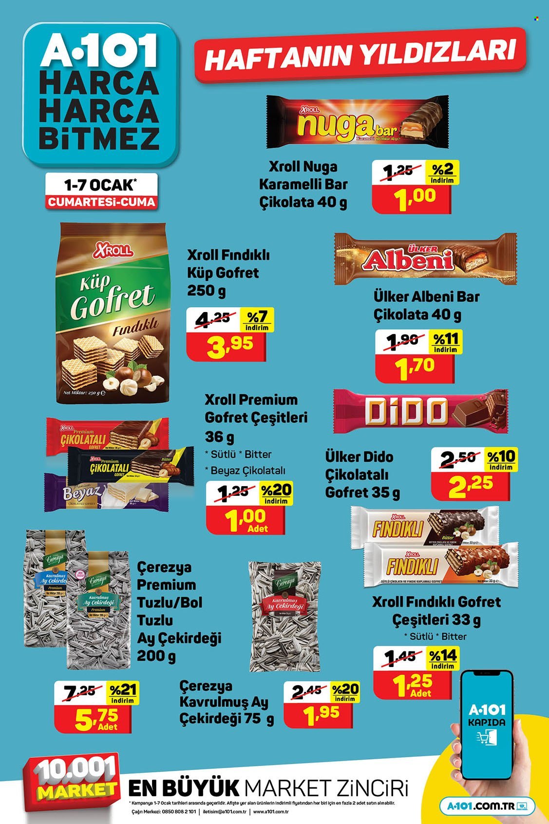 thumbnail - A101 aktüel ürünler, broşür  - 1.1.2022 - 1.7.2022 - Satıştaki ürünler - çikolata, Ülker, nuga. Sayfa 3.