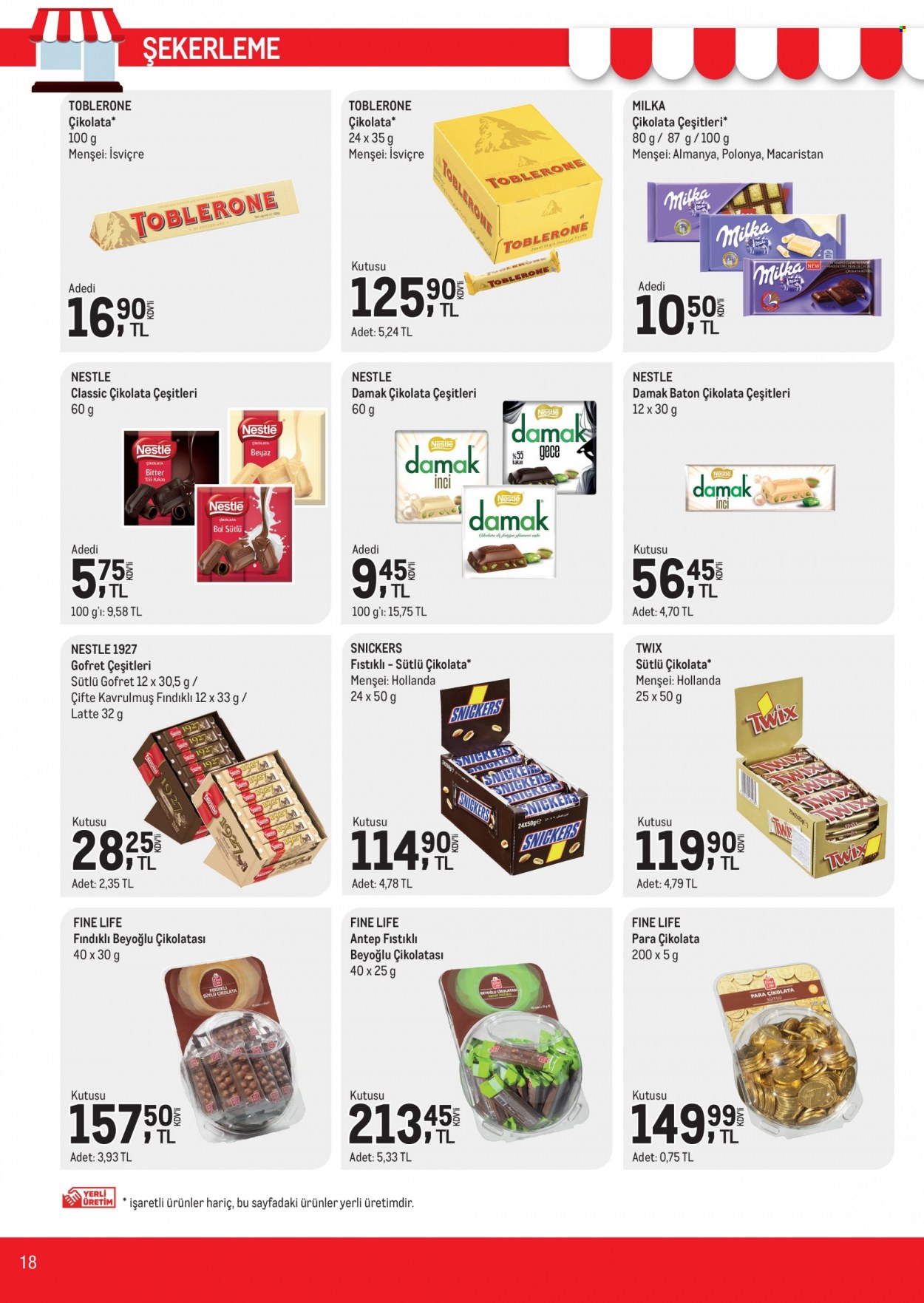 thumbnail - Metro aktüel ürünler, broşür  - 1.20.2022 - 1.31.2022 - Satıştaki ürünler - çikolata, Nestlé. Sayfa 18.