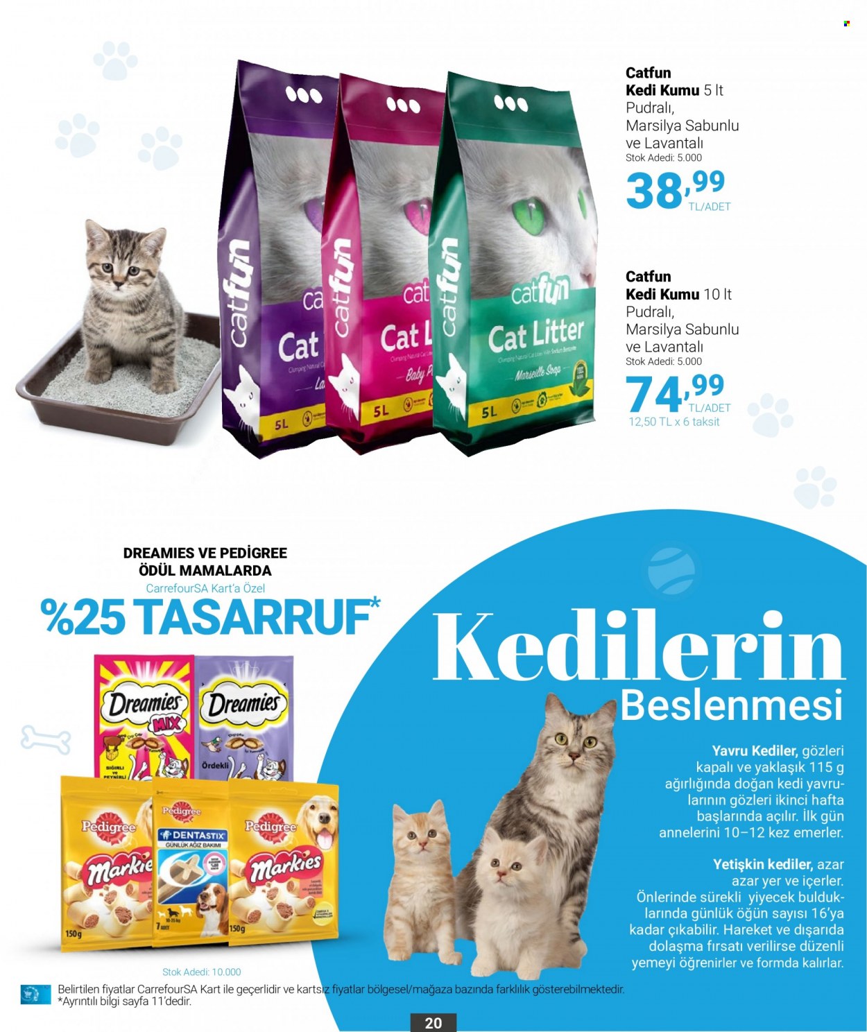 thumbnail - Carrefour aktüel ürünler, broşür  - 5.11.2022 - 5.31.2022 - Satıştaki ürünler - kedi kumu, Dreamies, Pedigree. Sayfa 20.