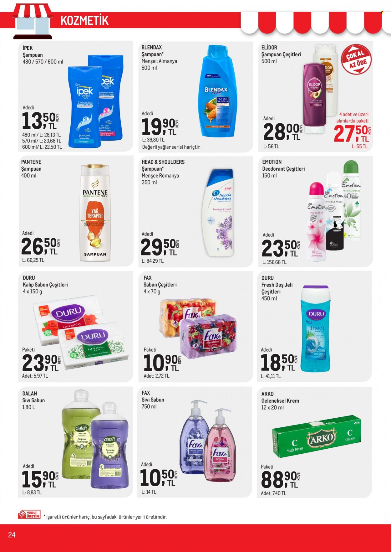 thumbnail - Metro aktüel ürünler, broşür  - 5.17.2022 - 5.31.2022 - Satıştaki ürünler - sabun, şampuan, sıvı sabunu, Head & Shoulders, duş jeli, Pantene, deodorant. Sayfa 24.