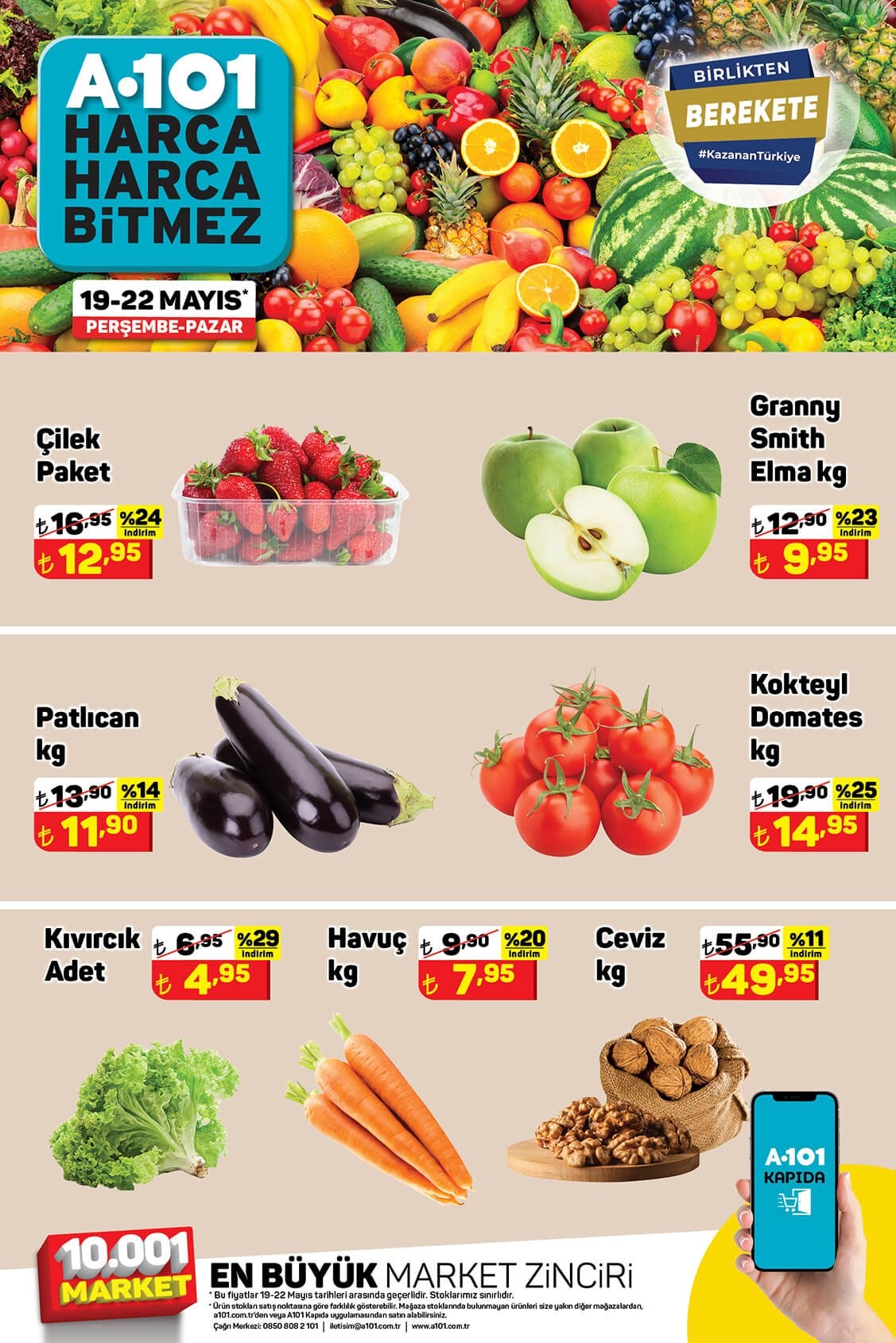 thumbnail - A101 aktüel ürünler, broşür  - 5.14.2022 - 5.20.2022 - Satıştaki ürünler - patlıcan, havuç, domates, domates çeri, elma. Sayfa 3.