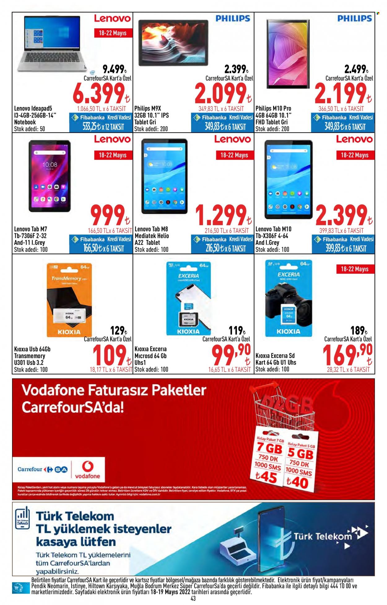 thumbnail - Carrefour aktüel ürünler, broşür  - 5.18.2022 - 6.1.2022 - Satıştaki ürünler - Philips, Lenovo. Sayfa 43.