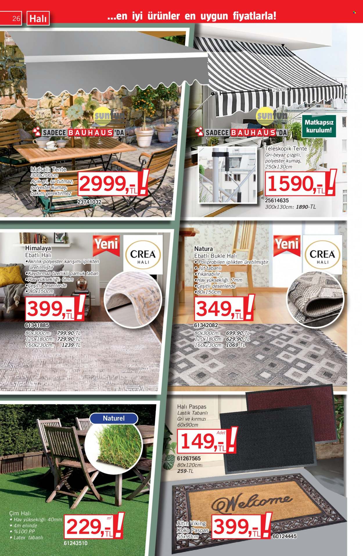 thumbnail - Bauhaus aktüel ürünler, broşür  - 5.21.2022 - 6.17.2022 - Satıştaki ürünler - tabanlı, halılar, lastik. Sayfa 26.