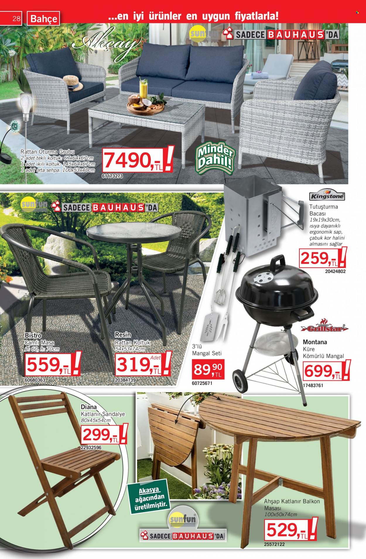 thumbnail - Bauhaus aktüel ürünler, broşür  - 5.21.2022 - 6.17.2022 - Satıştaki ürünler - bahçe mobilyaları, masa, balkon masası. Sayfa 28.
