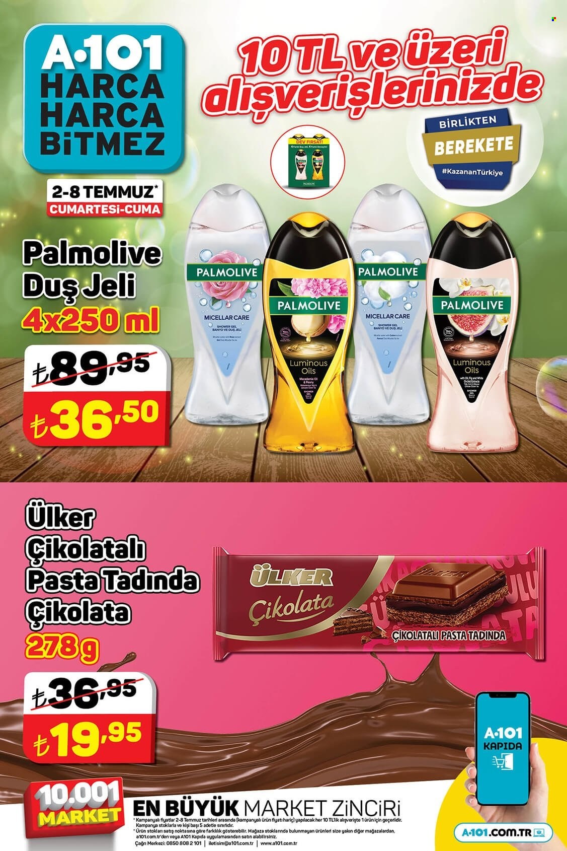 thumbnail - A101 aktüel ürünler, broşür  - 7.2.2022 - 7.8.2022 - Satıştaki ürünler - çikolata, Ülker, duş jeli. Sayfa 4.