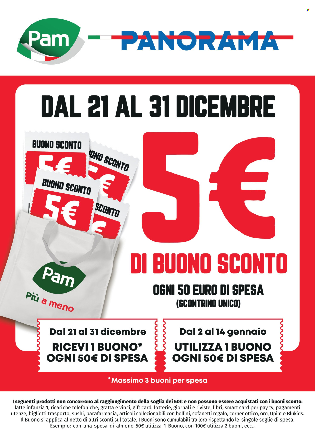 Volantino Pam Panorama - 21/12/2025 - 31/12/2025. Pagina 1